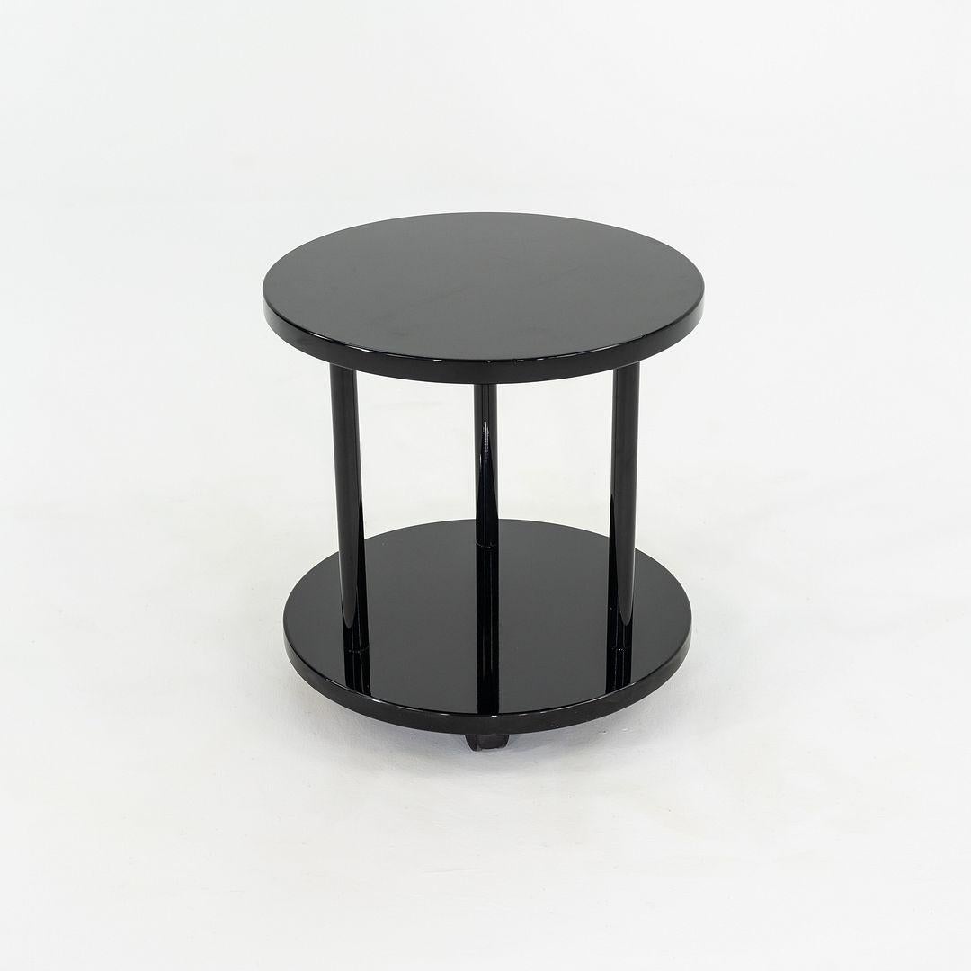 Italian 1980s Pace Collection Black Lacquered Occasional Table on Casters For Sale