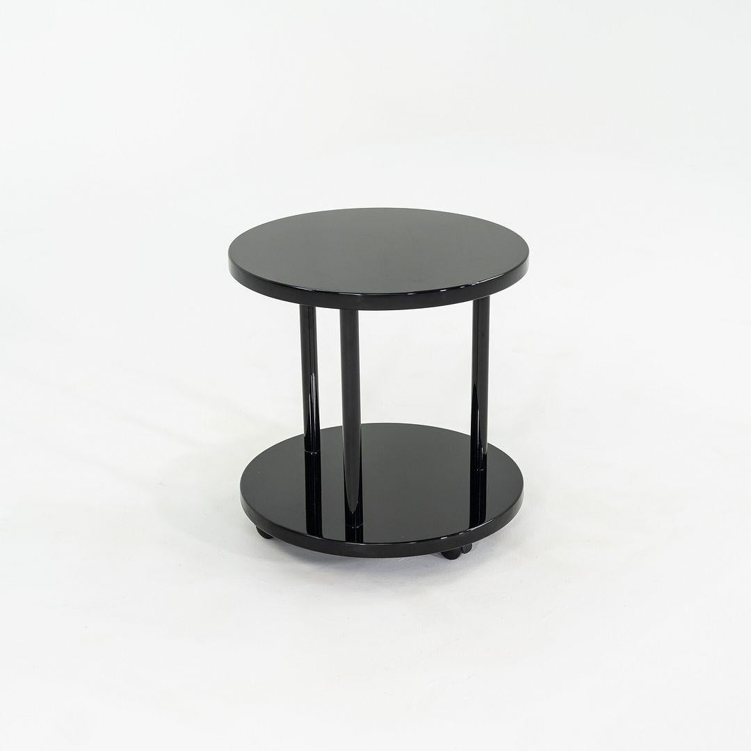 1980s Pace Collection Black Lacquered Occasional Table on Casters In Good Condition For Sale In Philadelphia, PA