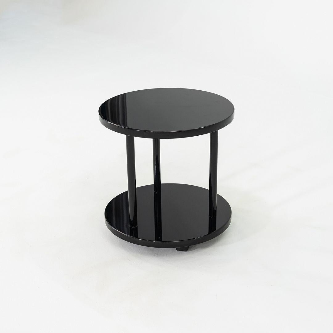 Steel 1980s Pace Collection Black Lacquered Occasional Table on Casters For Sale