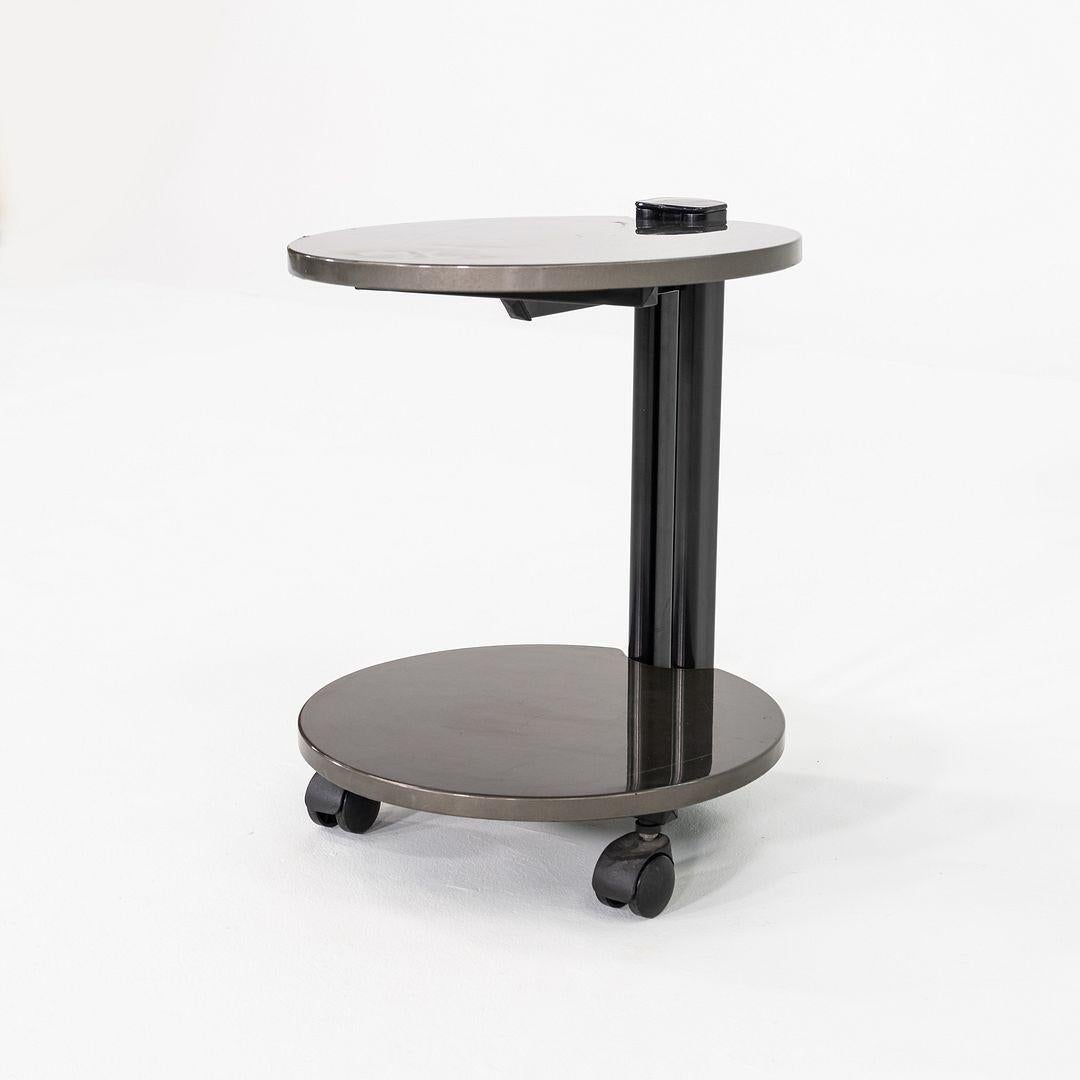 1980s Pace Collection Grey Lacquered Occasional Side / End Table on Casters In Good Condition For Sale In Philadelphia, PA