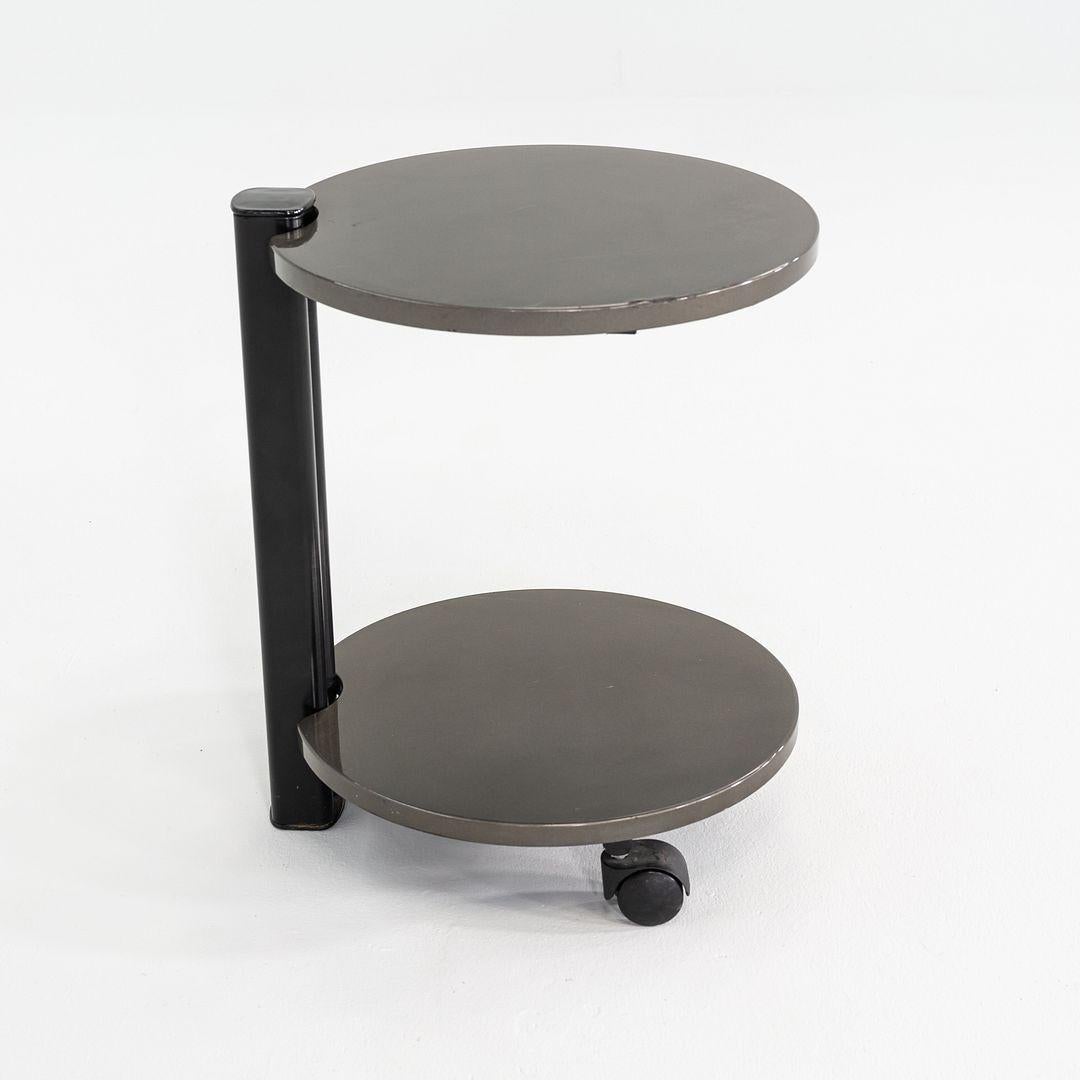 Late 20th Century 1980s Pace Collection Grey Lacquered Occasional Side / End Table on Casters For Sale