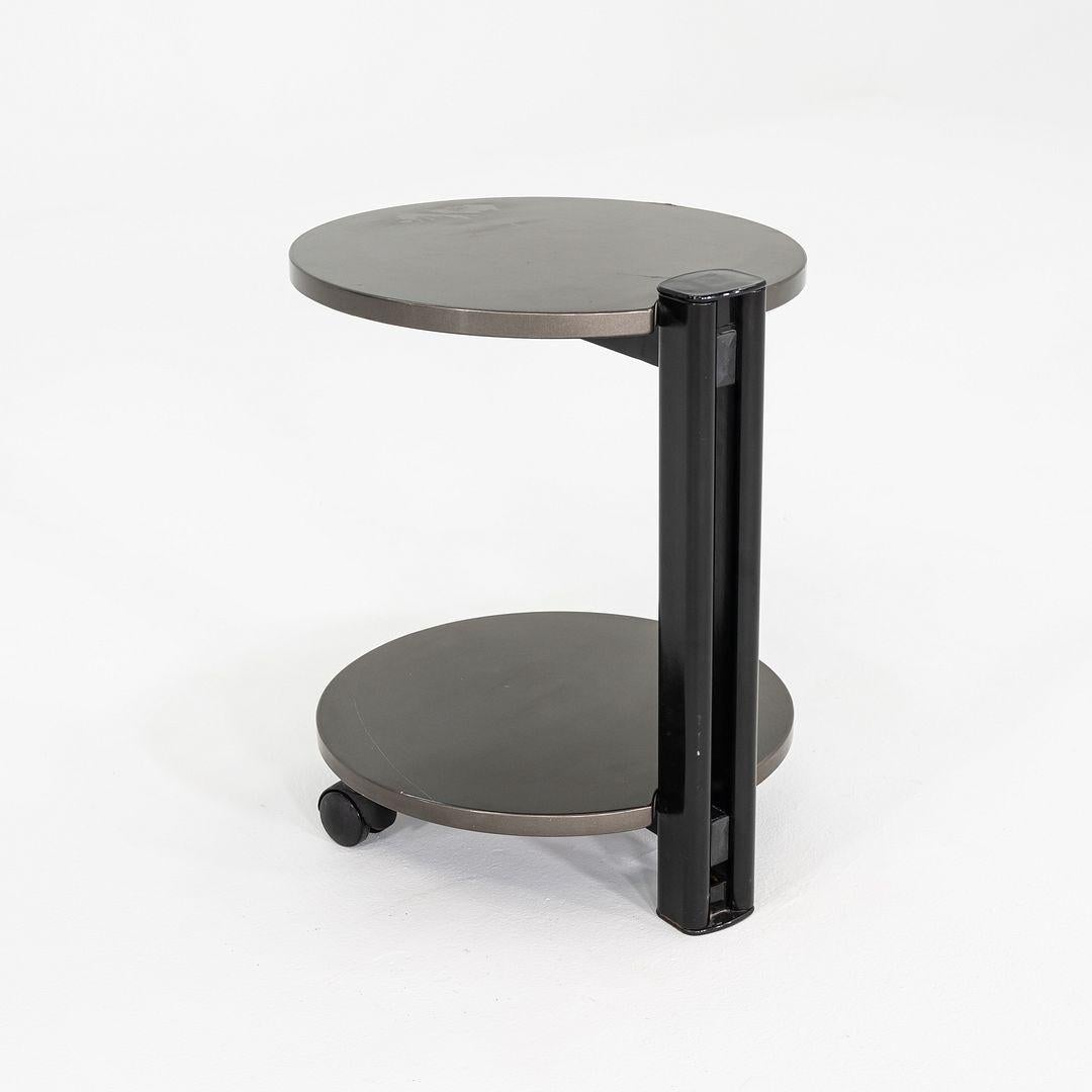 1980s Pace Collection Grey Lacquered Occasional Side / End Table on Casters For Sale 3