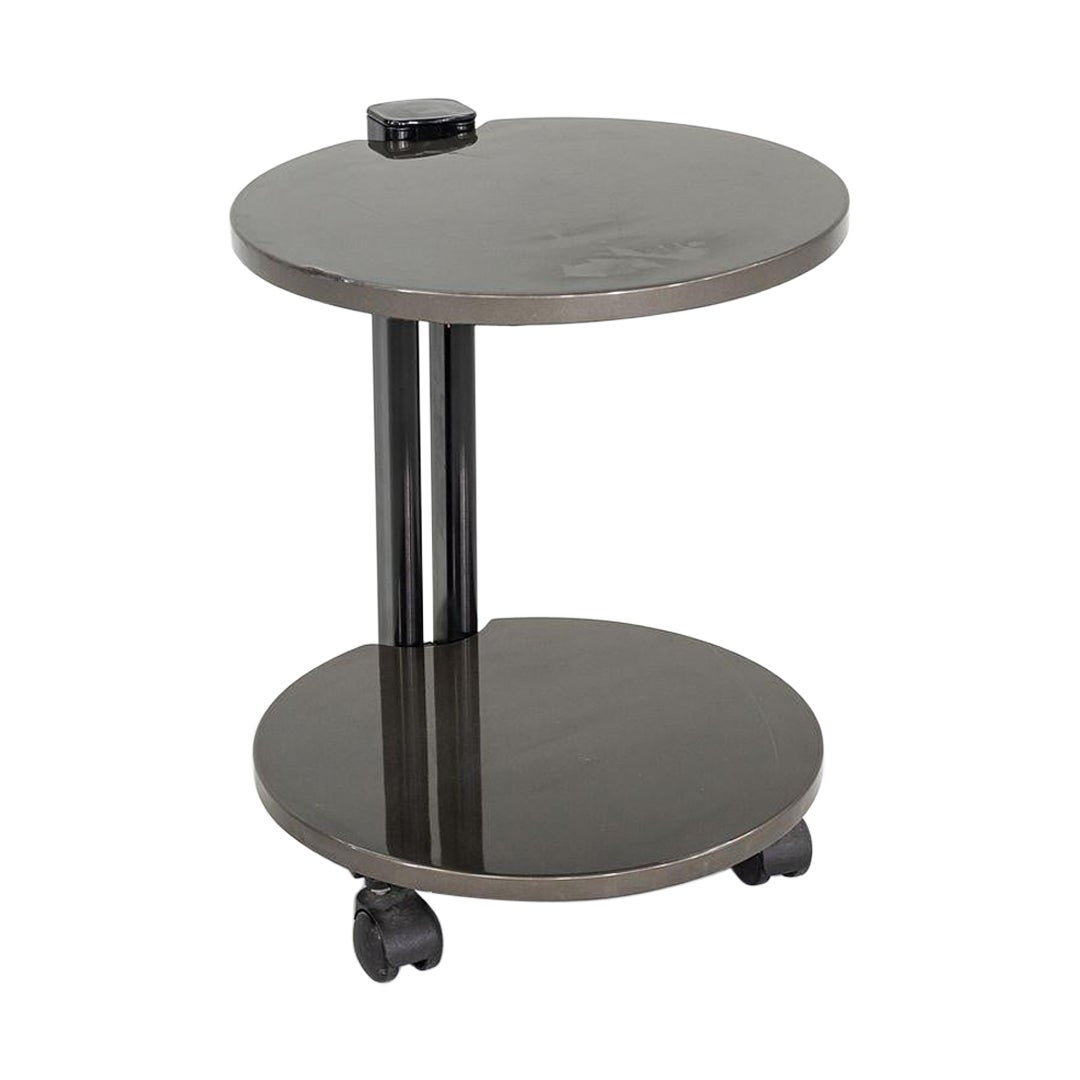 1980s Pace Collection Grey Lacquered Occasional Side / End Table on Casters For Sale