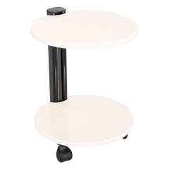 1980s Pace Collection White Lacquered Occasional End Table on Casters