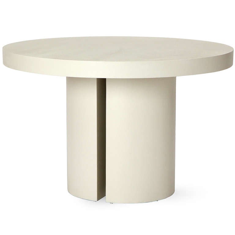 American 1980s Painted Canvas-Wrapped Center Table in the Style of Karl Springer