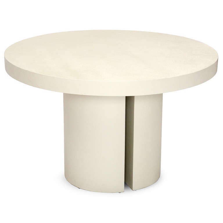 1980s Painted Canvas-Wrapped Center Table in the Style of Karl Springer In Good Condition In Sagaponack, NY
