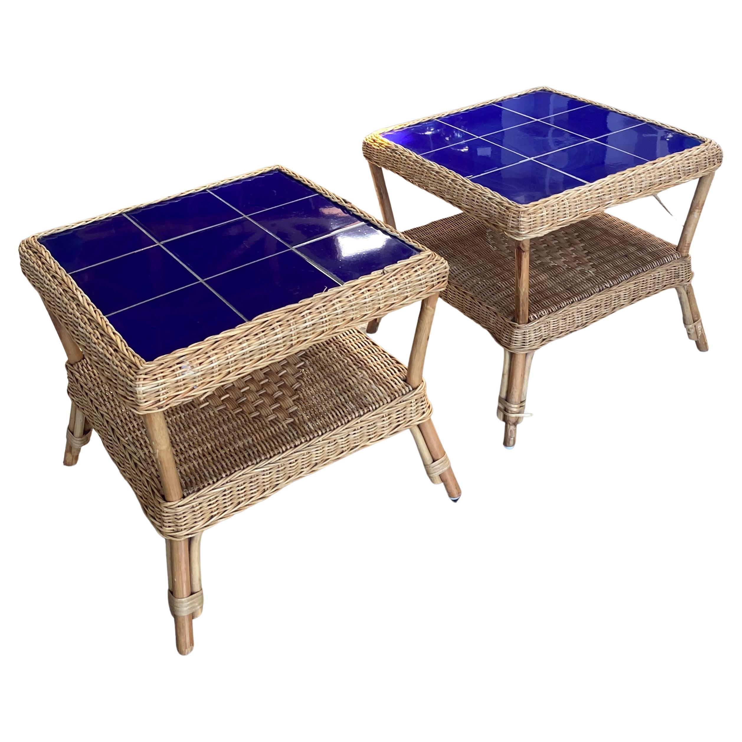 Pair of Ceramic Side Table by Agnès For Sale at 1stDibs
