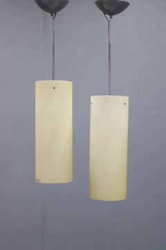 1980s Pair of Aureliano Toso Glass Pendant lights, Italy