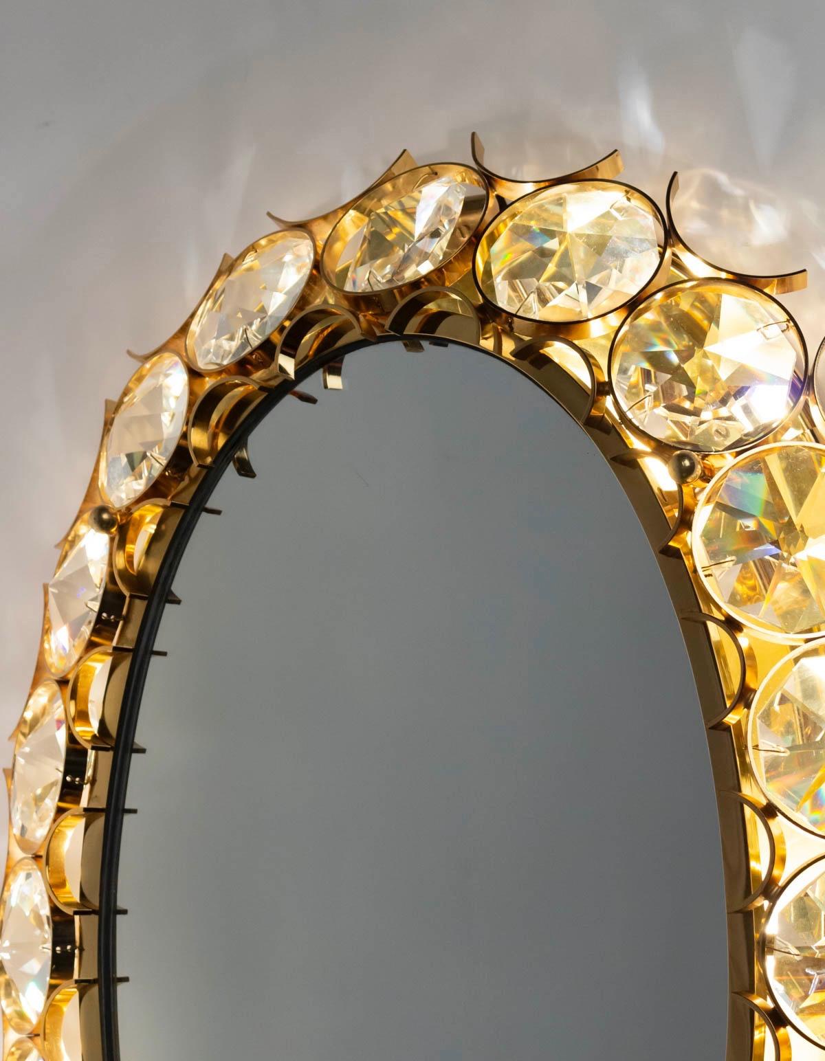 French 1980s Pair of Backlight Jewel Mirror