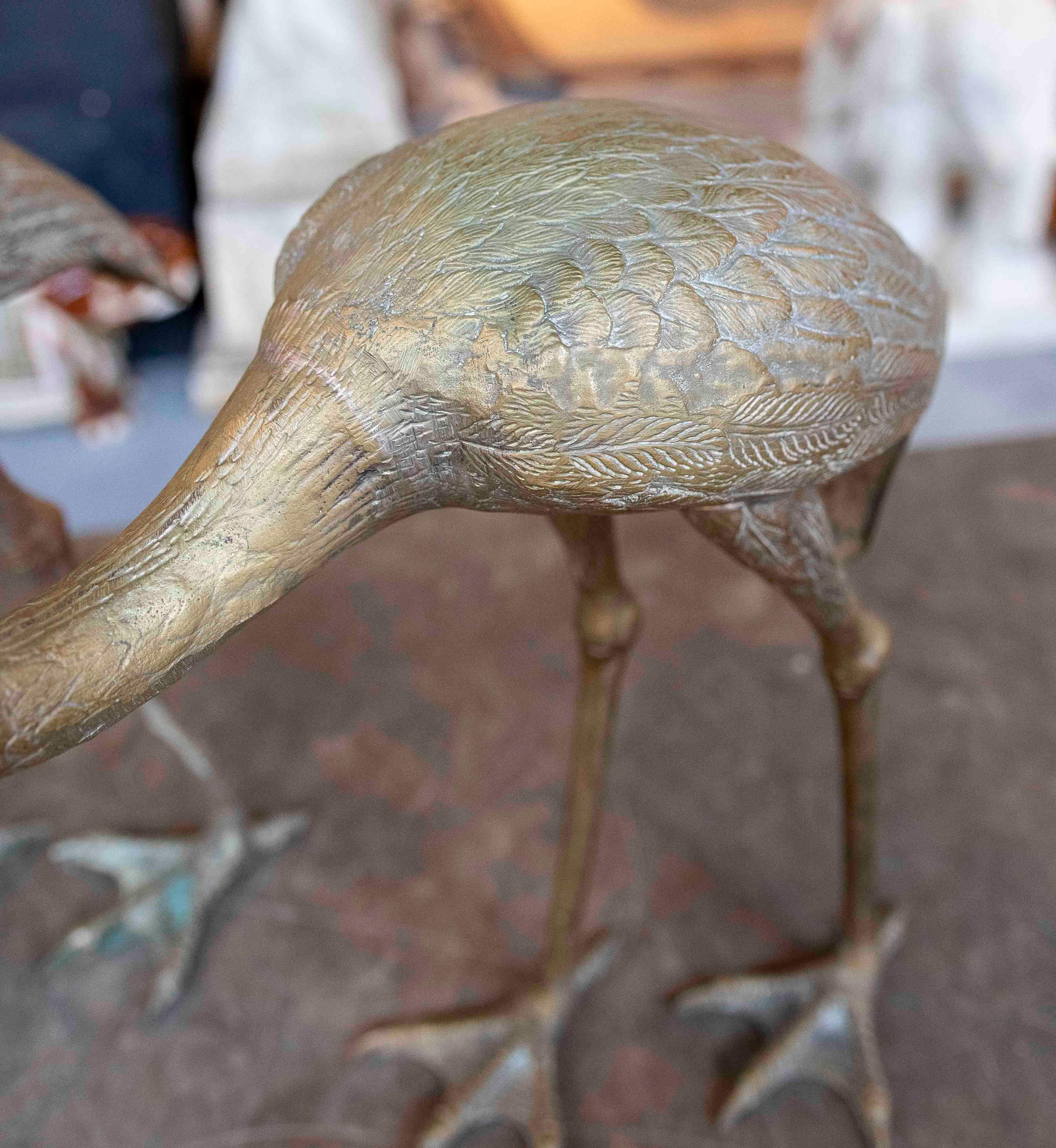 Coppia di sculture di gru in bronzo degli anni '80 in vendita 5