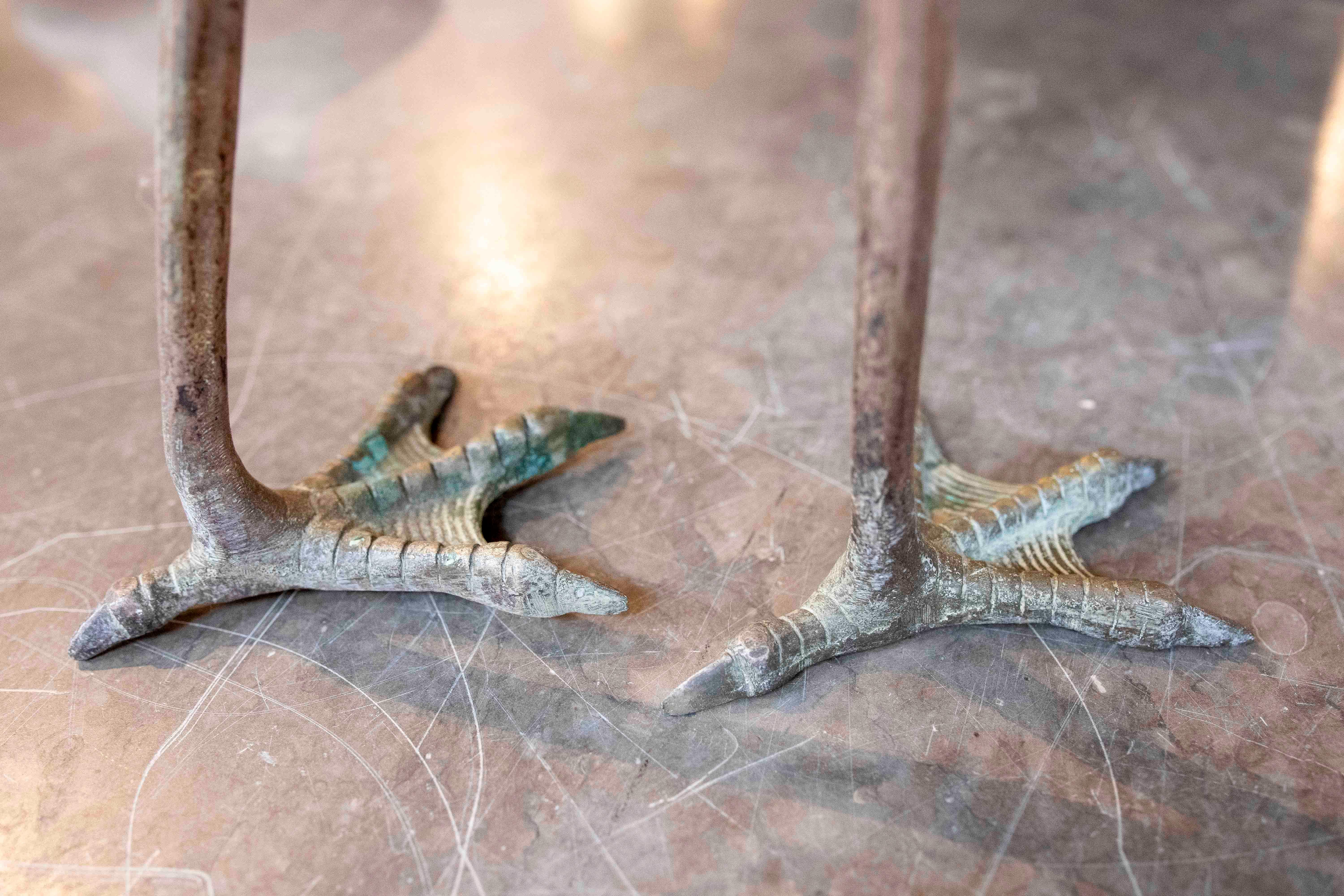 XX secolo Coppia di sculture di gru in bronzo degli anni '80 in vendita