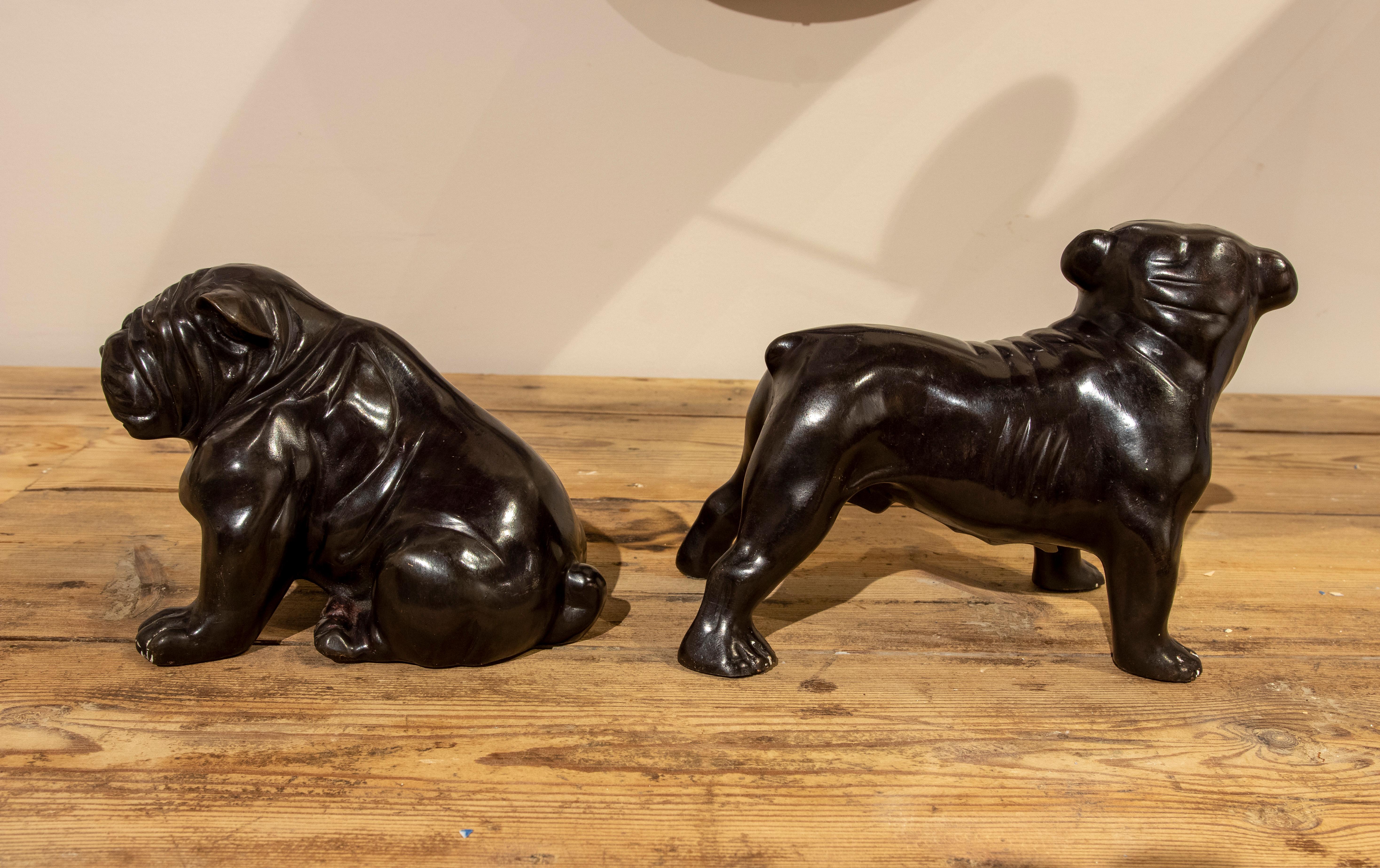 Paar Bronzeskulpturen von Hunden aus den 1980er Jahren im Zustand „Gut“ im Angebot in Marbella, ES
