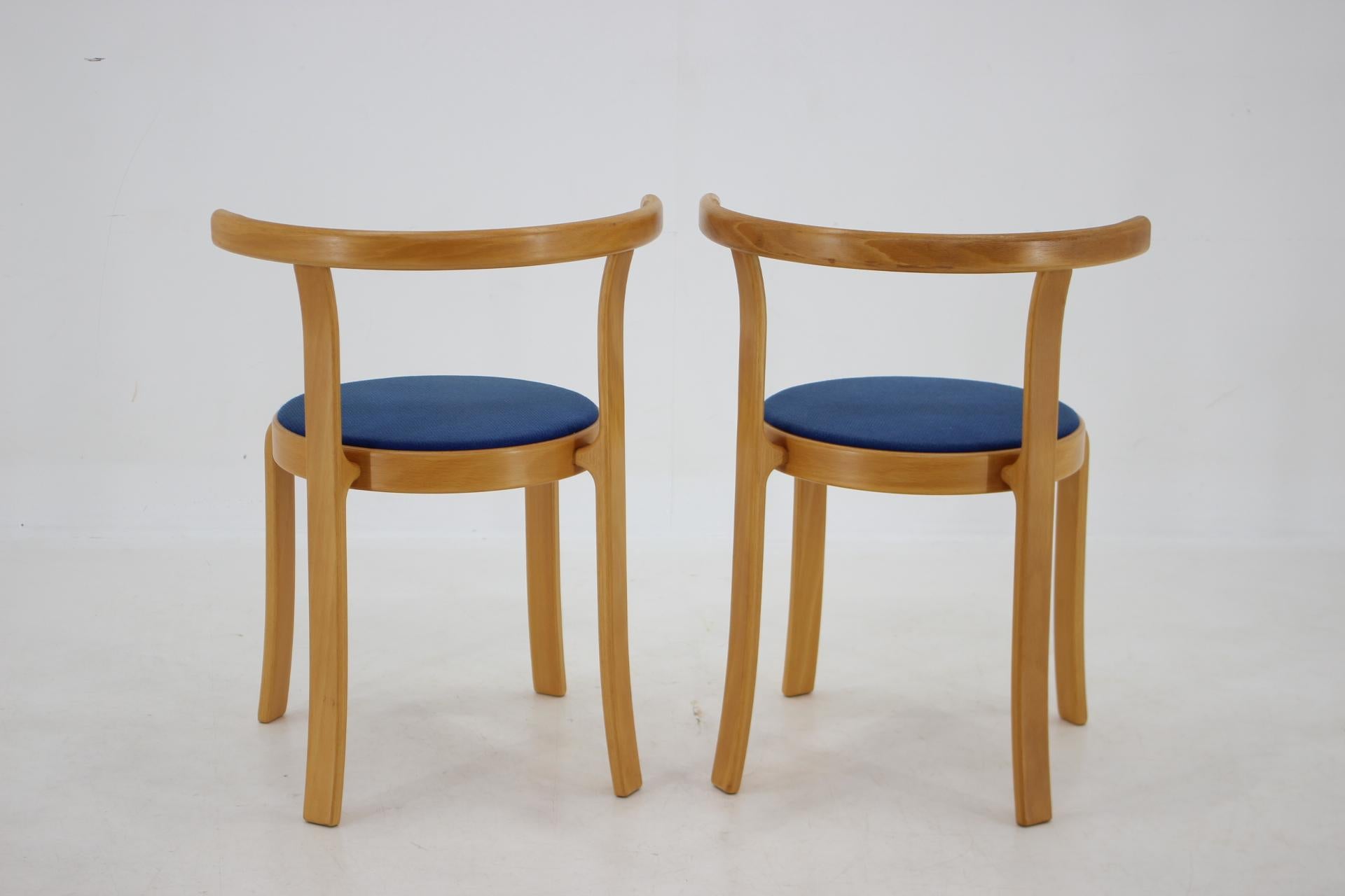 Fabric 1980s Pair of Danish Stackable Magnus Olesen 8000 Series Chairs