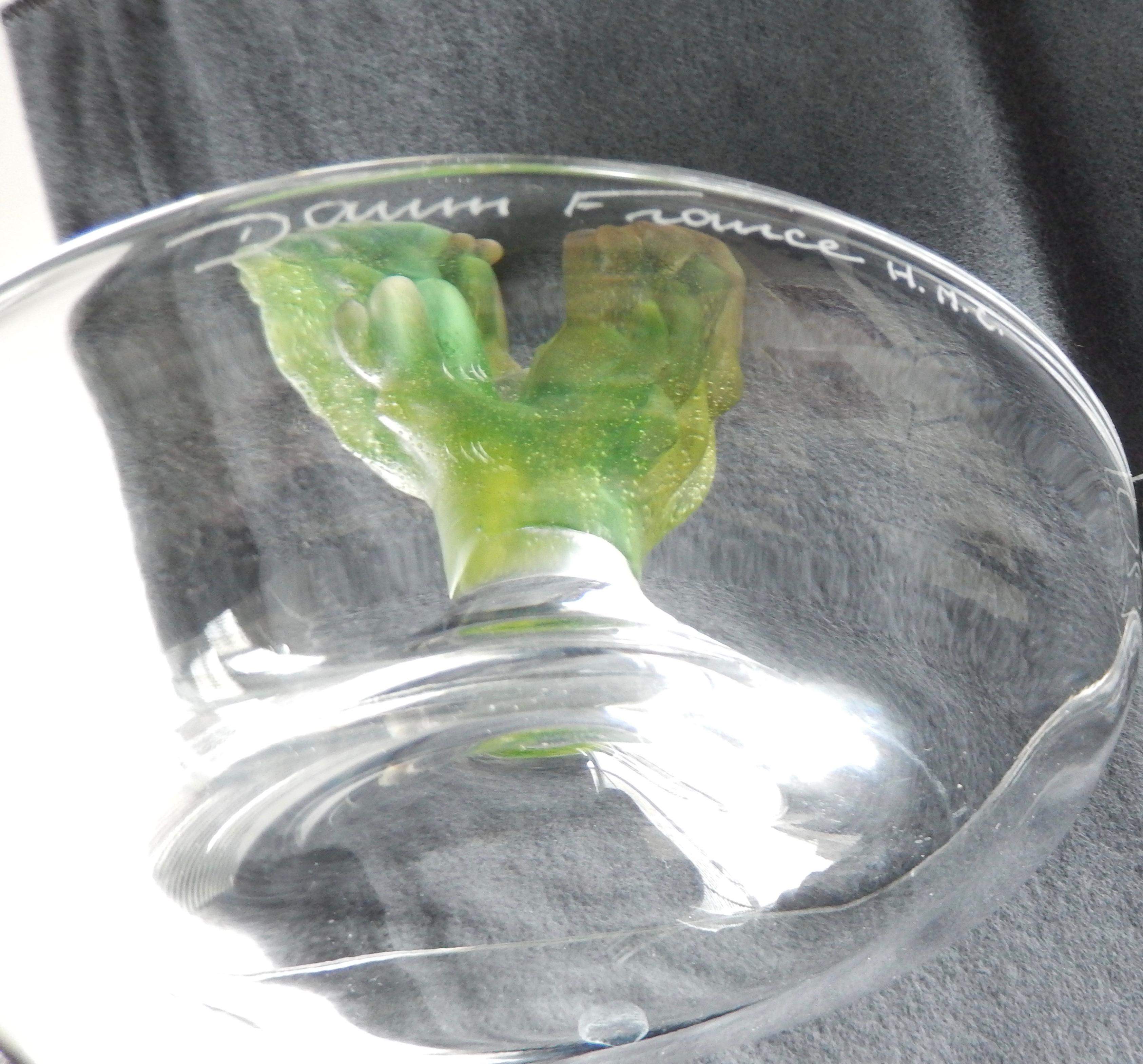 Crystal 1980s Pair of Daum Pate de Verre Cactus Dishes by Hilton McConnico For Sale