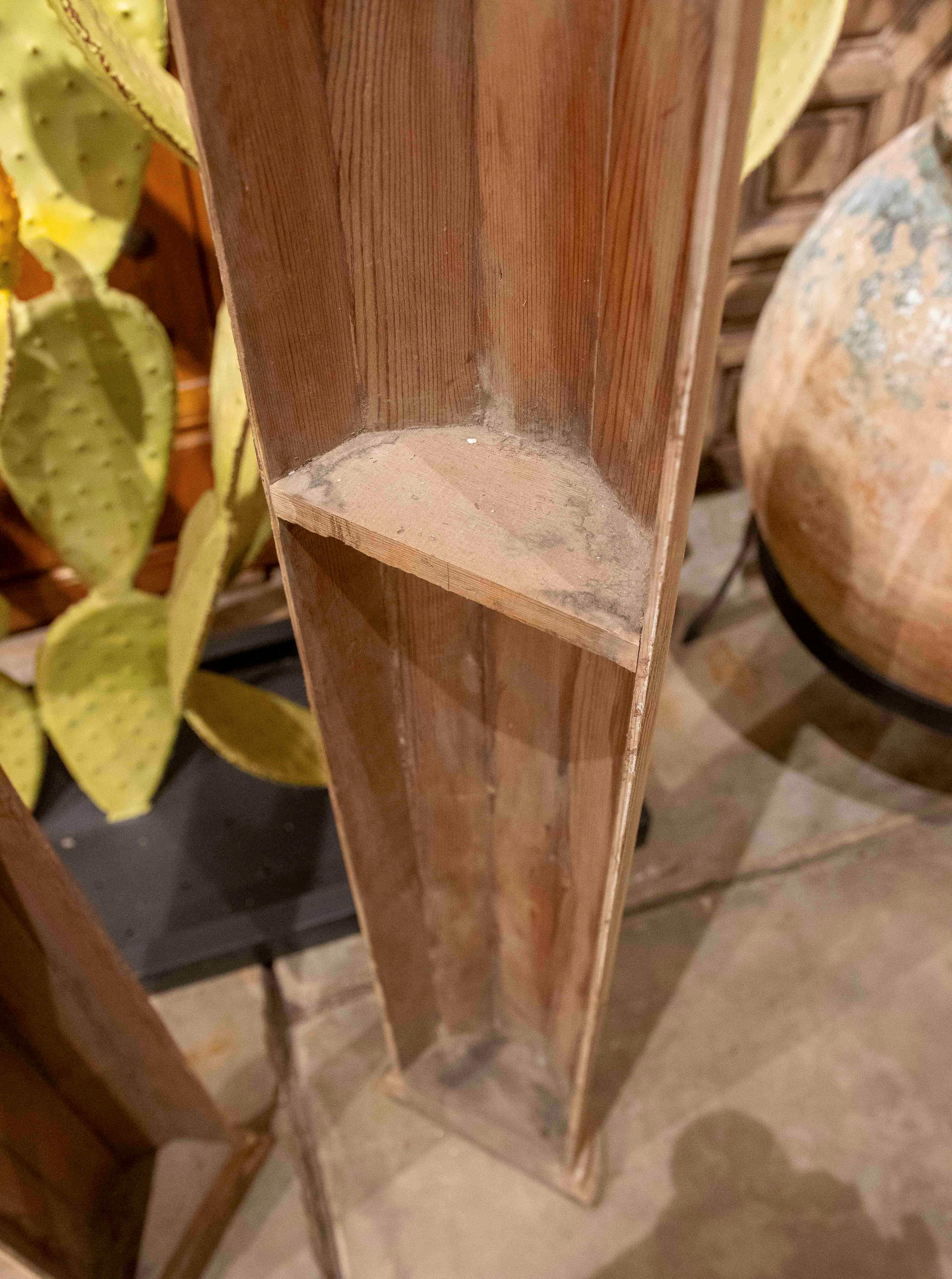 1980s Pair of Decorative Wooden Half Columns with Interior Compartment For Sale 5