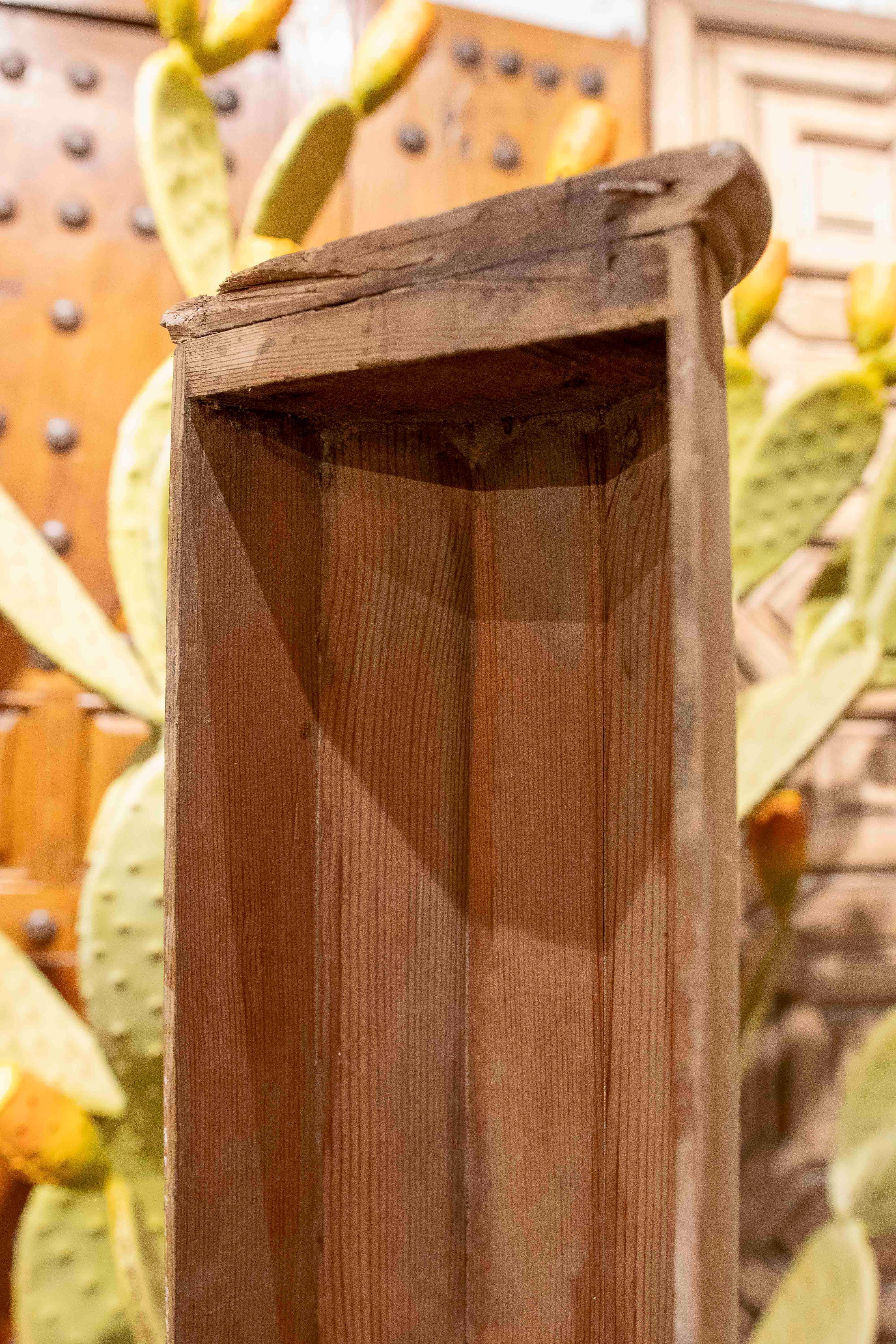 1980s Pair of Decorative Wooden Half Columns with Interior Compartment For Sale 6