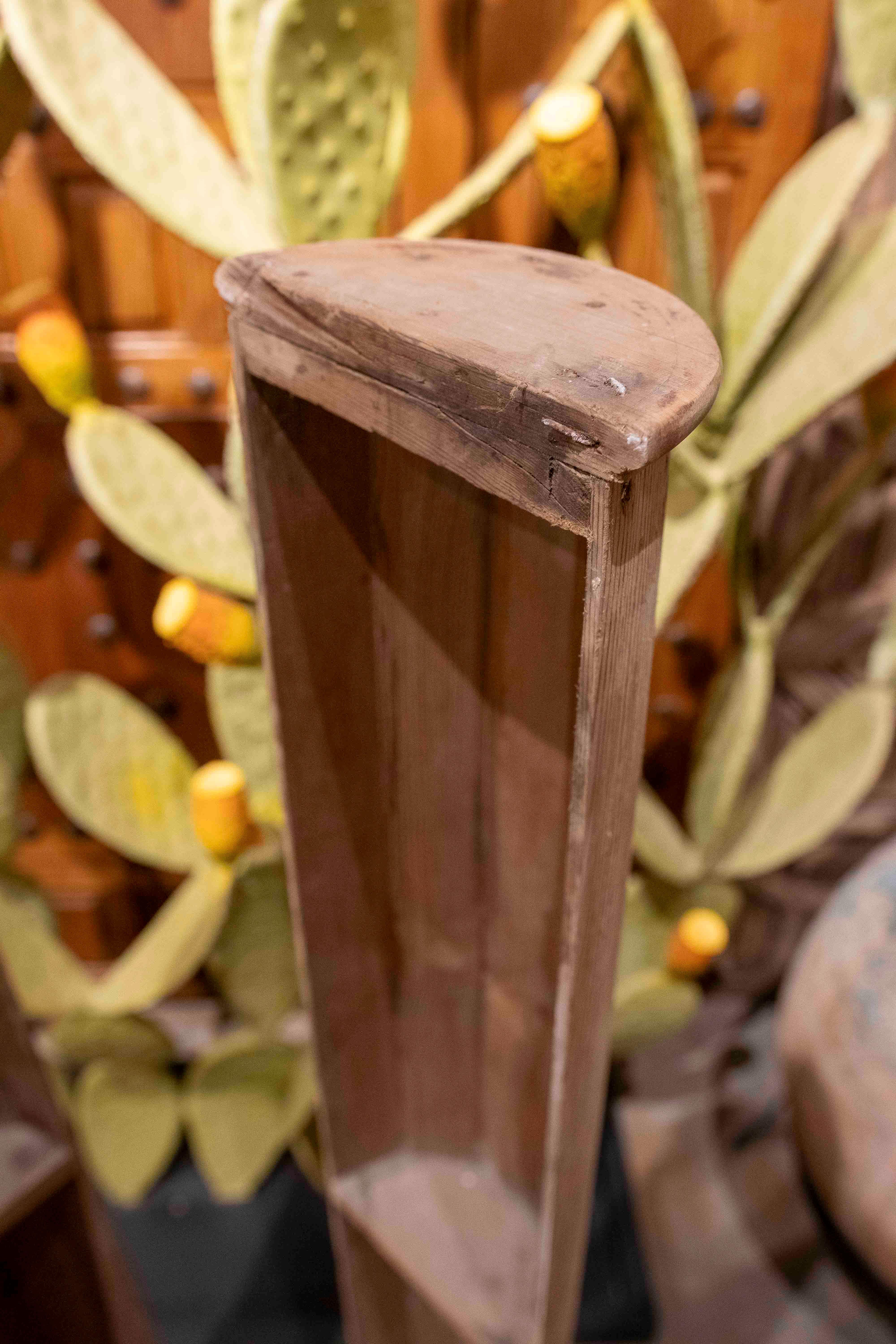 1980s Pair of Decorative Wooden Half Columns with Interior Compartment For Sale 2