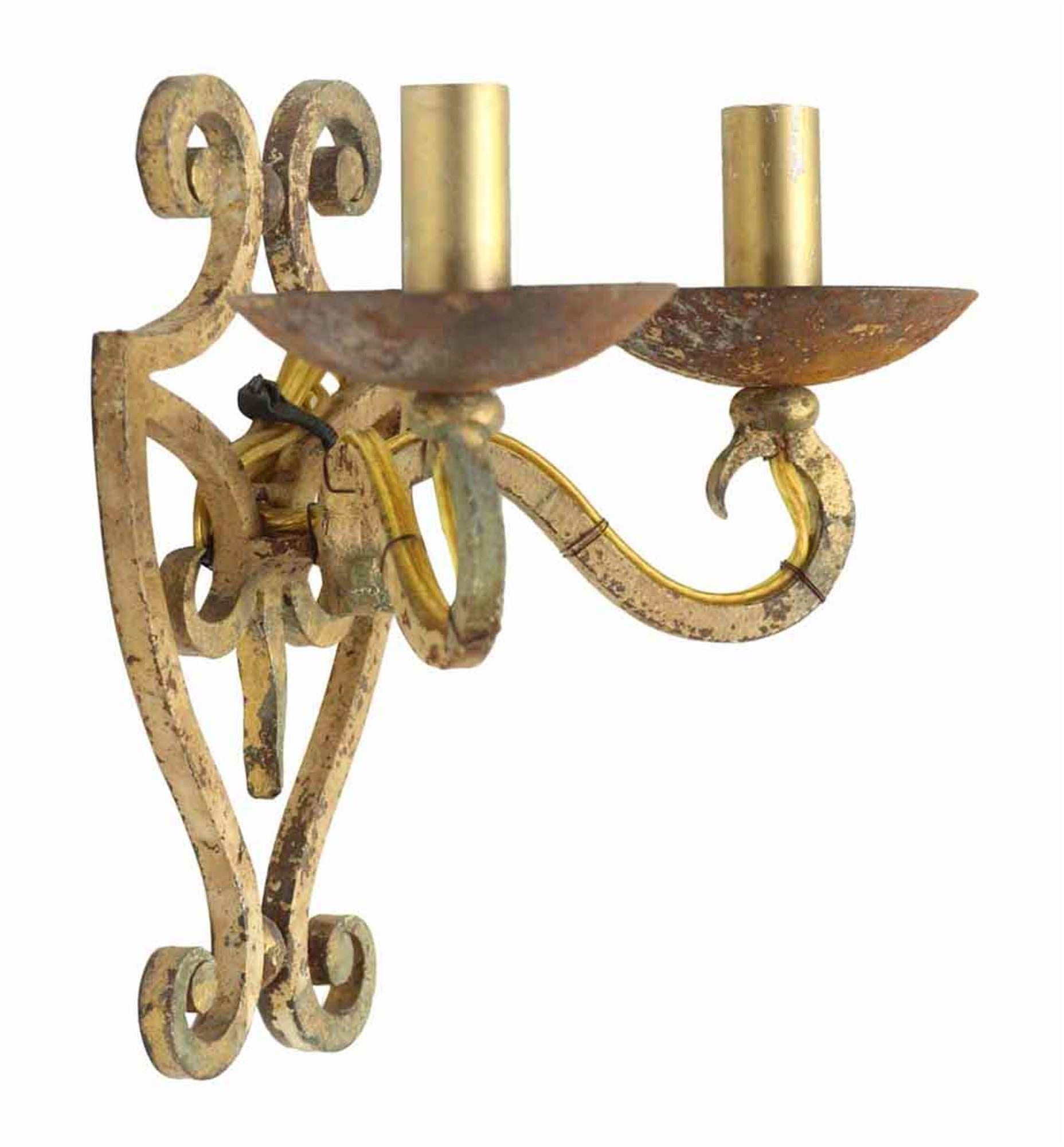 1980s Pair of French Iron Sconces In Good Condition In New York, NY