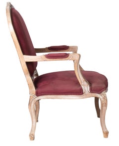 1980s Pair of French Red Upholstered Armchairs