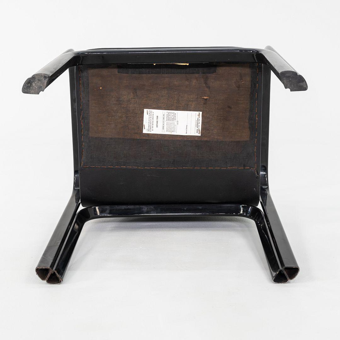 Coppia di poltrone da pranzo Gae Aulenti for Knoll Orsay del 1980 con struttura e pelle in vendita 3
