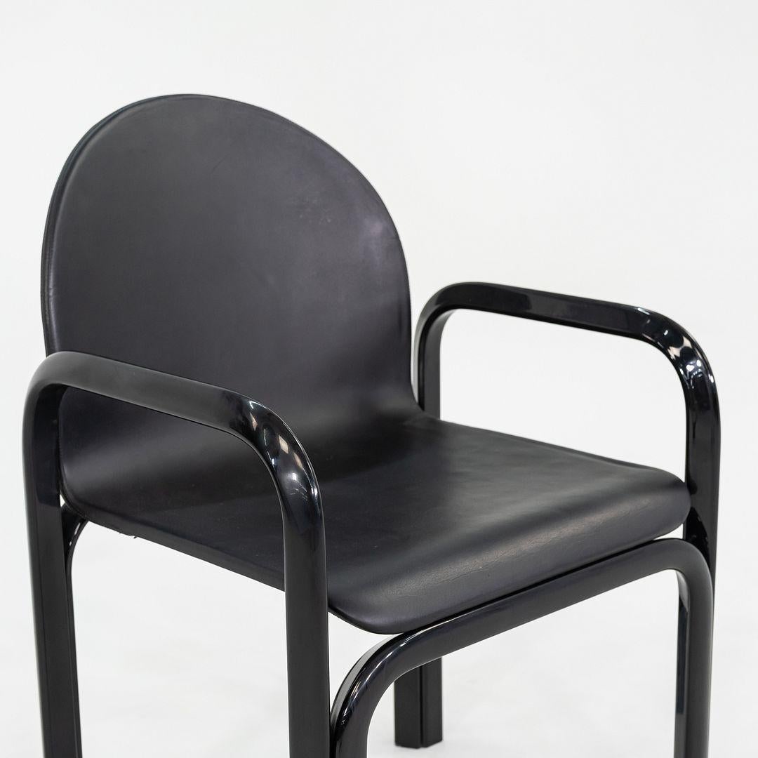 Coppia di poltrone da pranzo Gae Aulenti for Knoll Orsay del 1980 con struttura e pelle in vendita 4