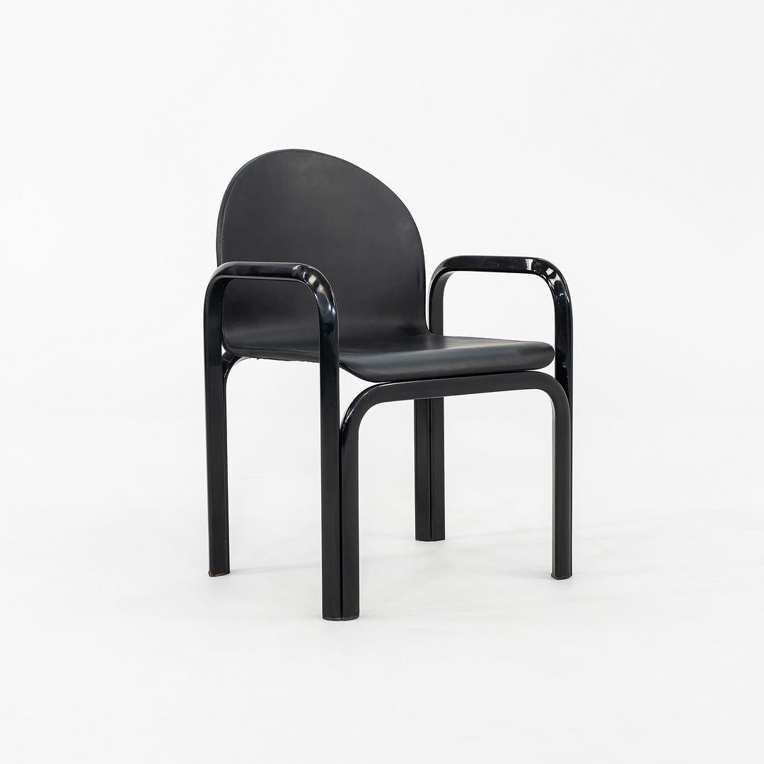 Coppia di poltrone da pranzo Gae Aulenti for Knoll Orsay del 1980 con struttura e pelle In condizioni ottime in vendita a Philadelphia, PA