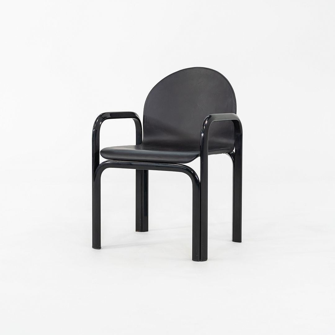 Coppia di poltrone da pranzo Gae Aulenti for Knoll Orsay del 1980 con struttura e pelle in vendita 1