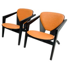 1980's Pair of GE46 Butterfly Lounge Chairs by Hans J. Wegner