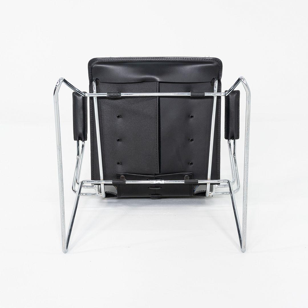 Paire de chaises à accoudoirs en cuir noir Hiroyuki Toyoda pour ICF, années 1980 Bon état - En vente à Philadelphia, PA