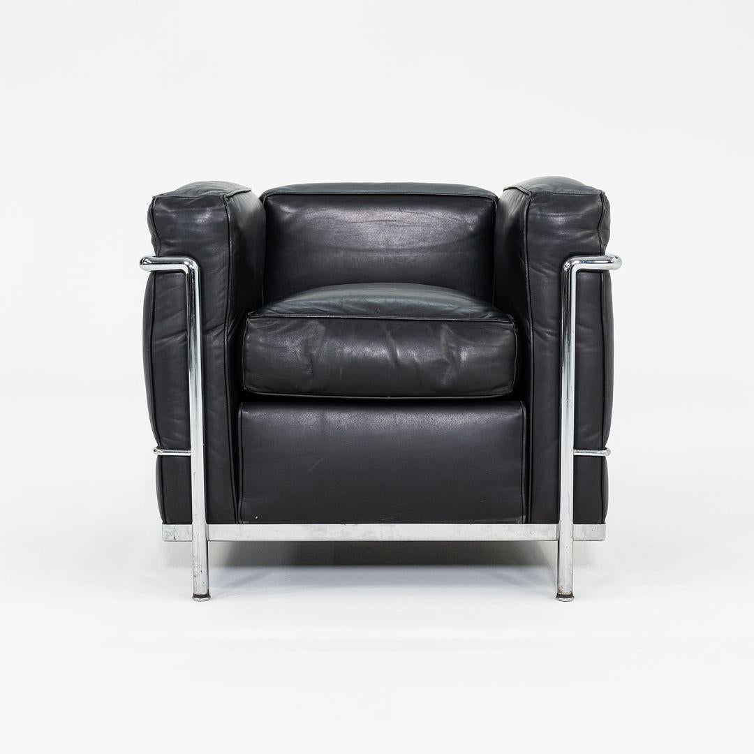 italien 1980 Paire de chaises longues LC2 Petit Modele Le Corbusier, Jeanneret, Perriand en vente