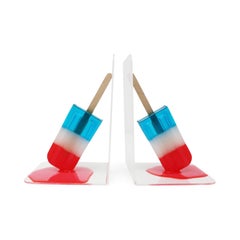 1980s Pair of Lucite Popsicle Bookends