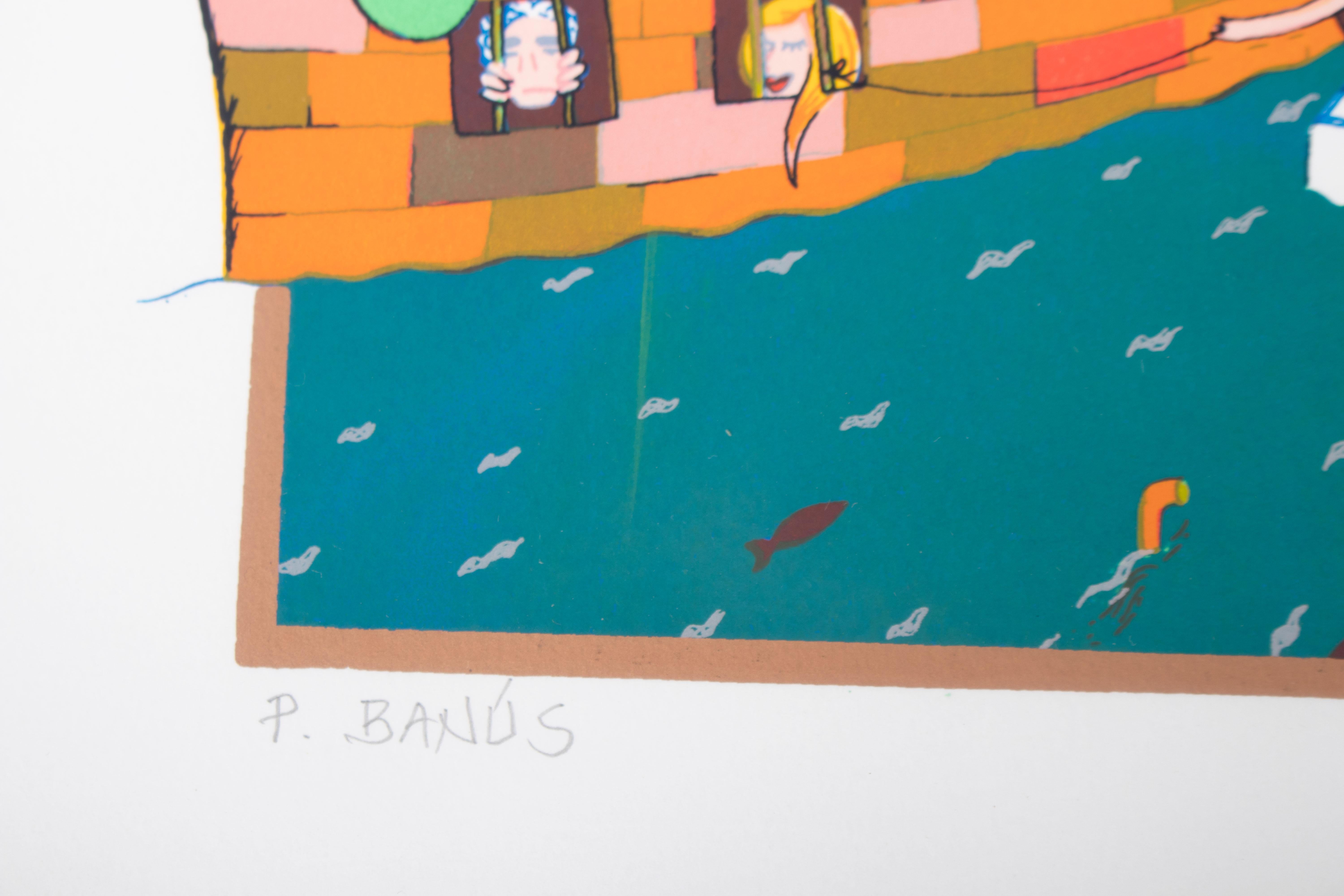 Década de 1980 Pareja de litografías Marbellas Banus Port numeradas y firmadas en venta 2