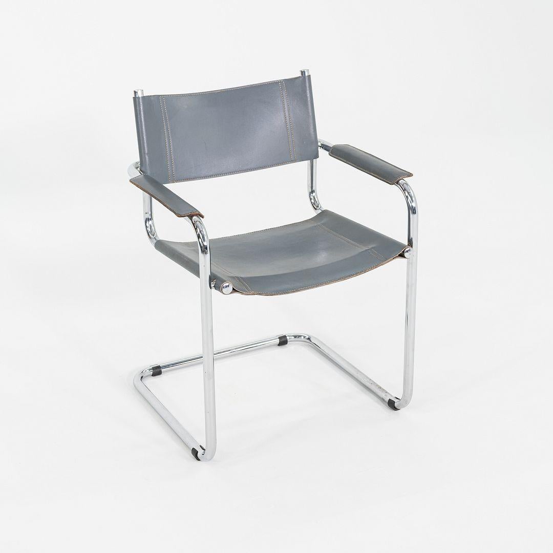 1980er Jahre Mart Stam MG5 Freischwinger-Sessel in grauem Leder im Angebot 3