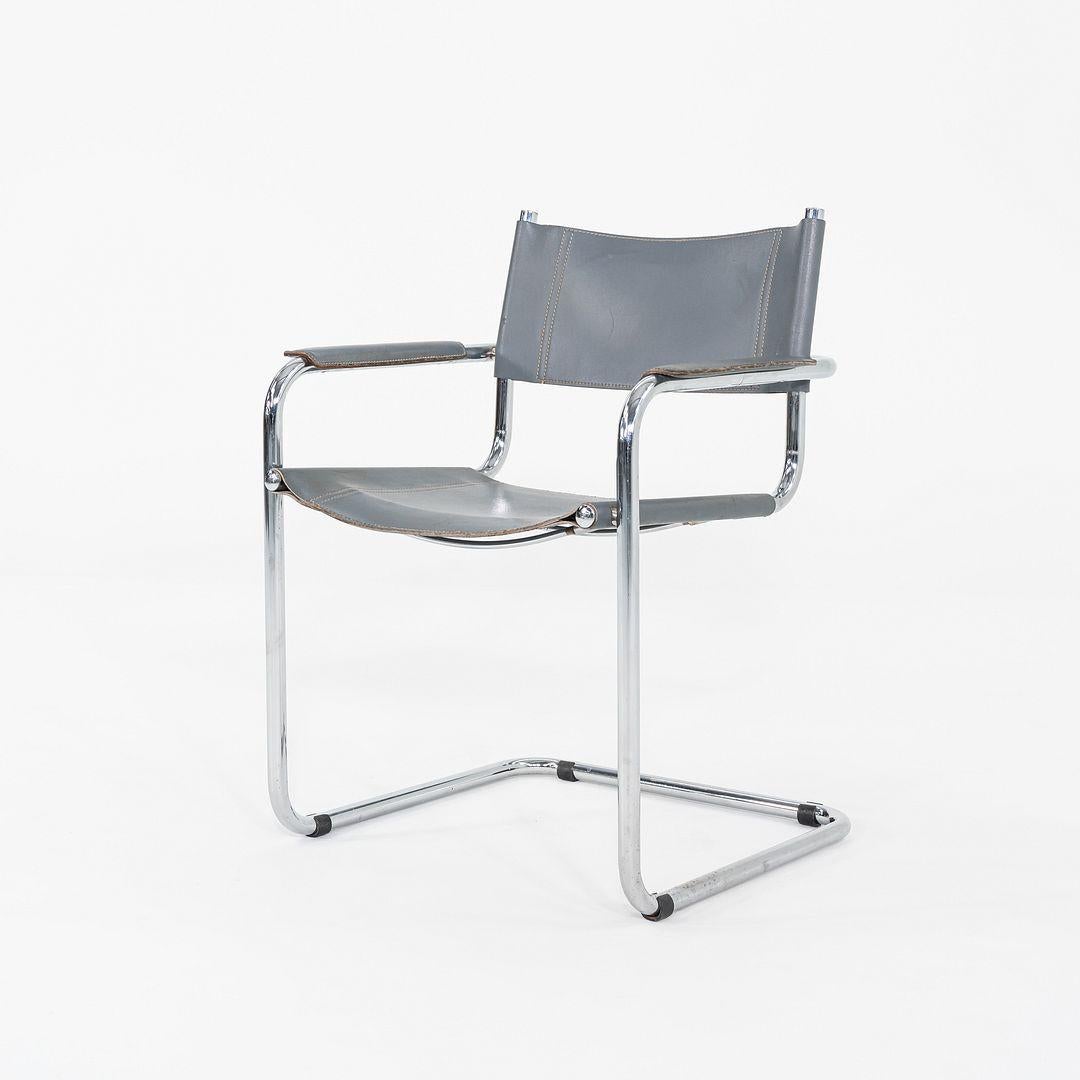 1980er Jahre Mart Stam MG5 Freischwinger-Sessel in grauem Leder im Angebot 4