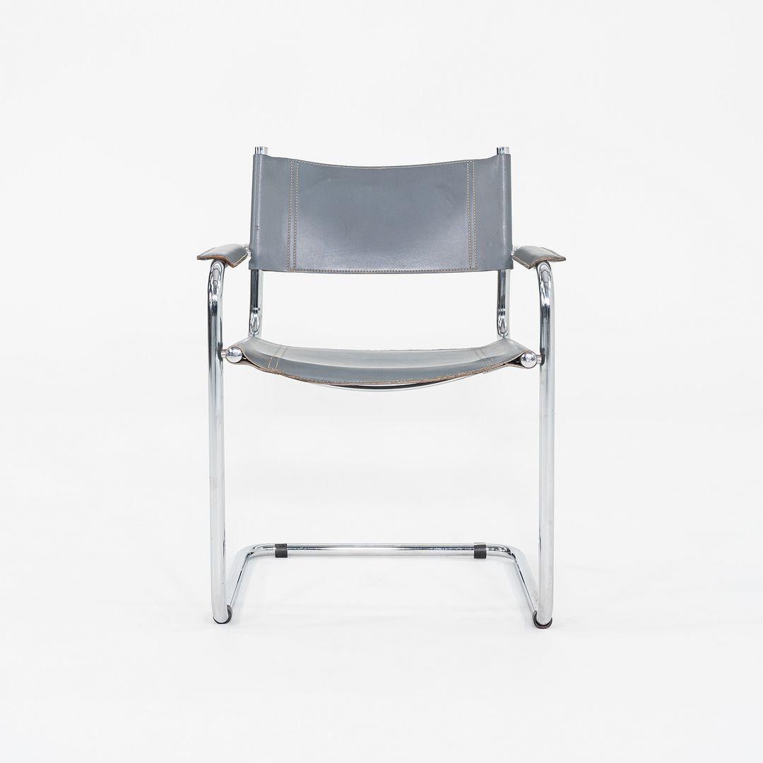 1980er Jahre Mart Stam MG5 Freischwinger-Sessel in grauem Leder (Italienisch) im Angebot