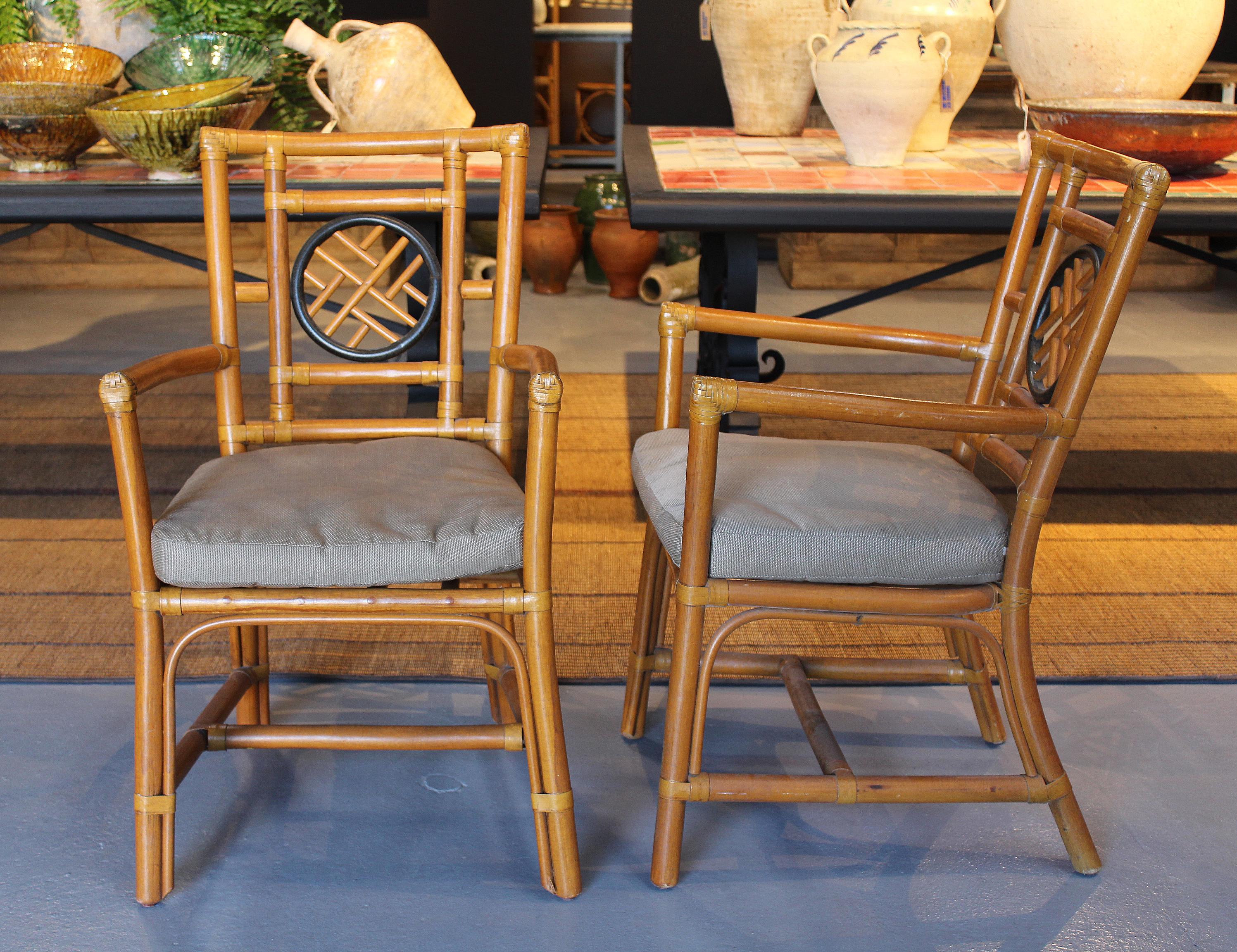 20th Century 1980s Pair of Oriental Style Bamboo Chairs
