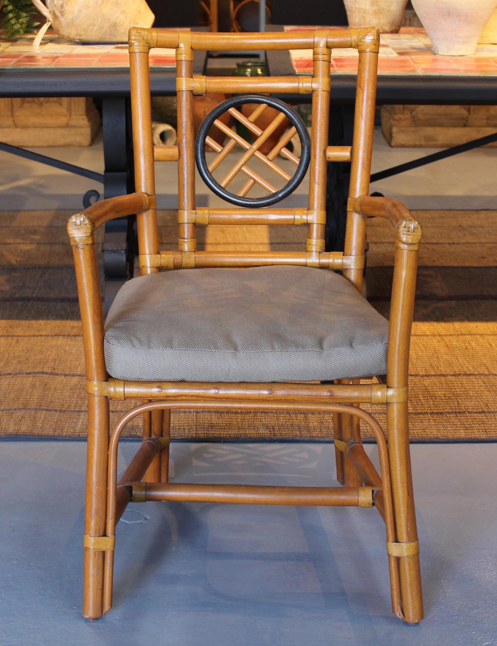 1980s Pair of Oriental Style Bamboo Chairs 1