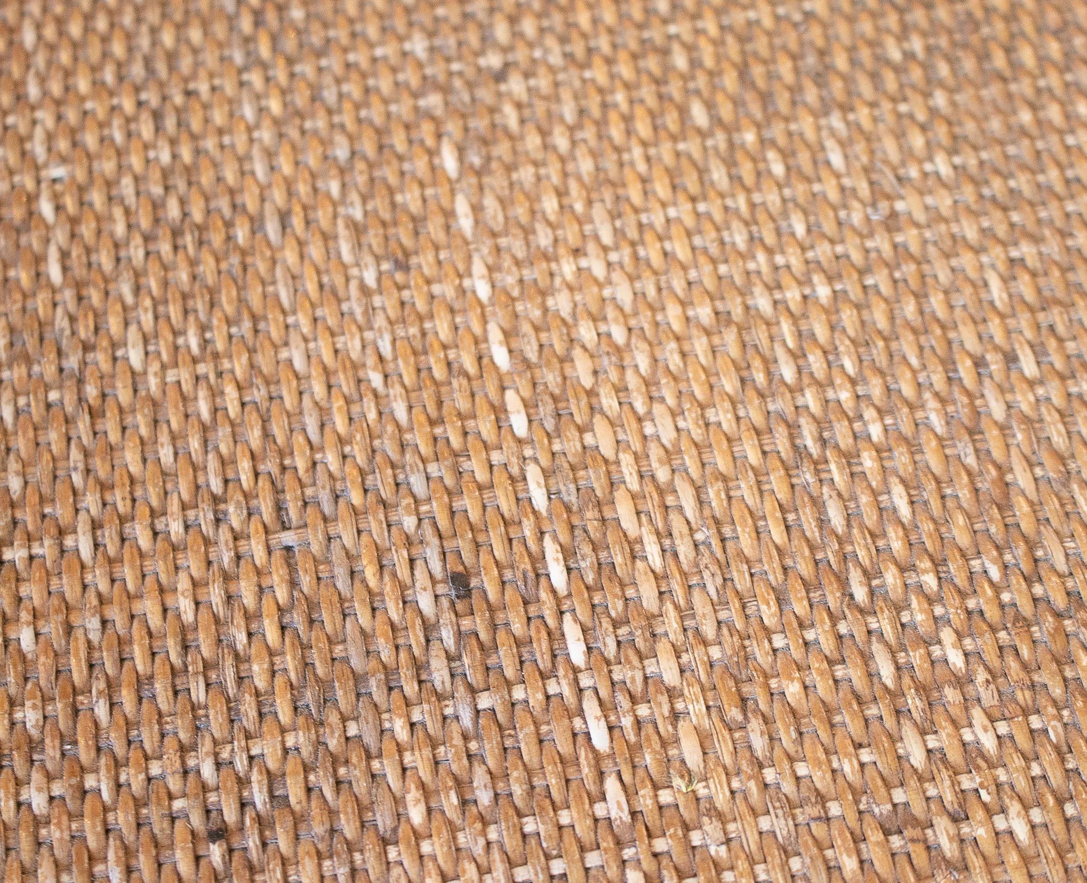 1980s Pair of Philippine Octagonal Bamboo and Rattan Small Tables 4