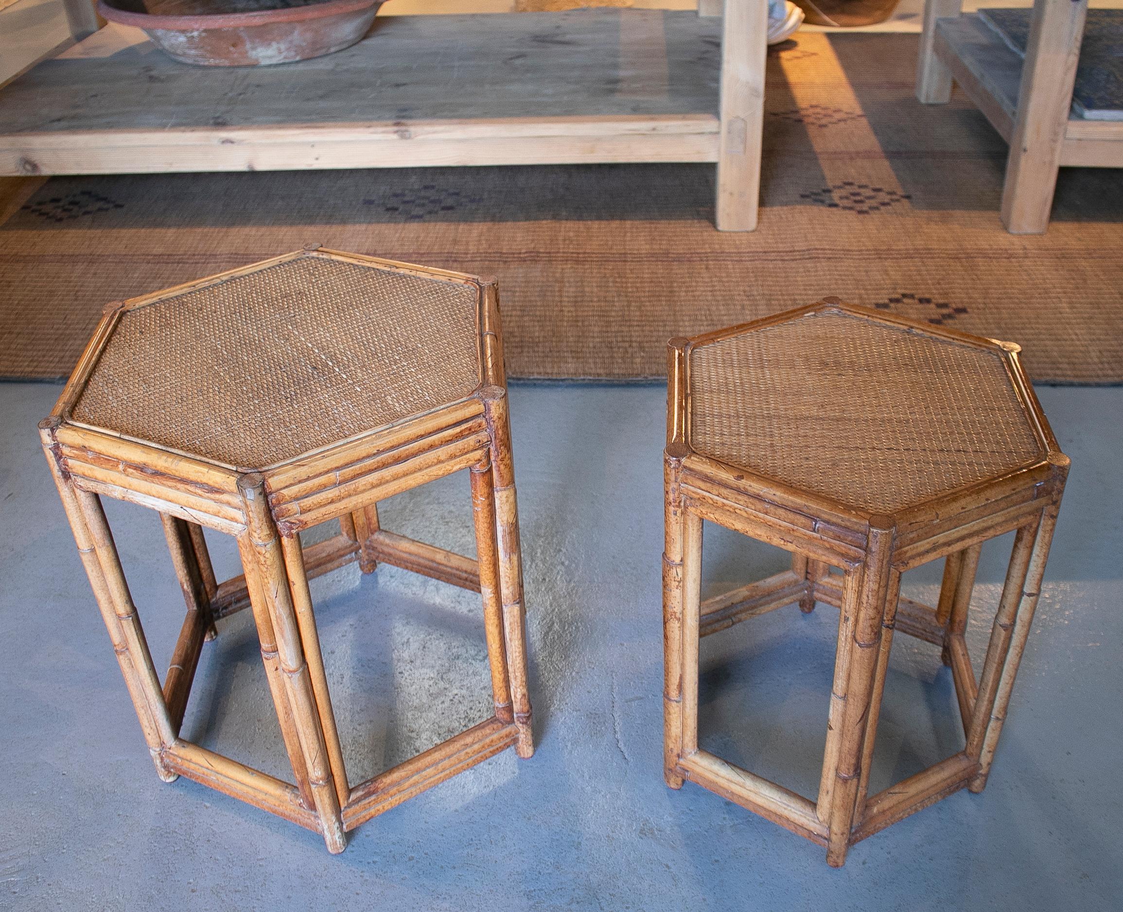bamboo rattan table