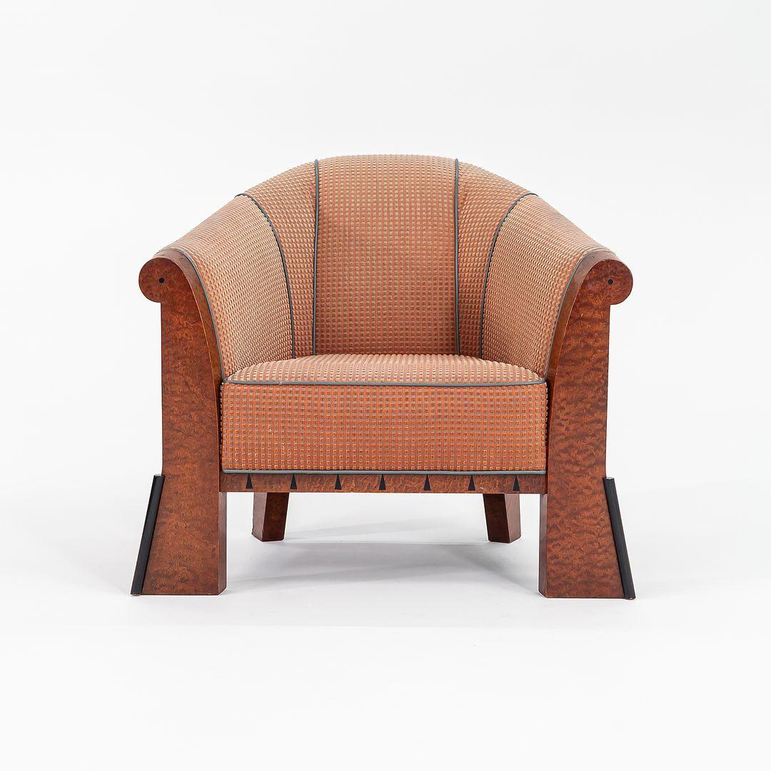 1980s Pair of Postmodern Lounge Chairs by Michael Graves w/ Maple Frames For Sale 4