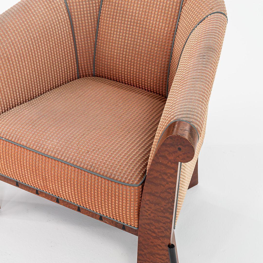 American 1980s Pair of Postmodern Lounge Chairs by Michael Graves w/ Maple Frames For Sale