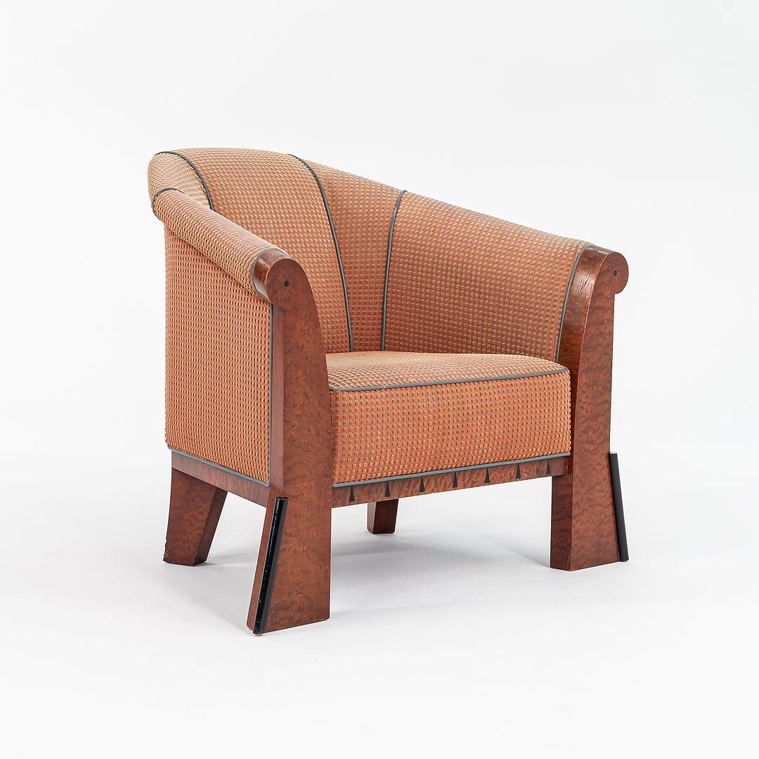 1980s Pair of Postmodern Lounge Chairs by Michael Graves w/ Maple Frames For Sale 1
