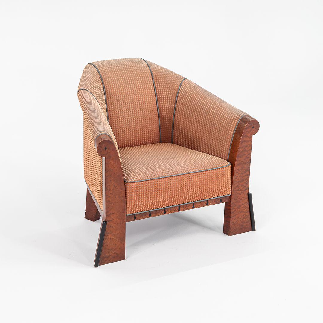 1980s Pair of Postmodern Lounge Chairs by Michael Graves w/ Maple Frames For Sale 2