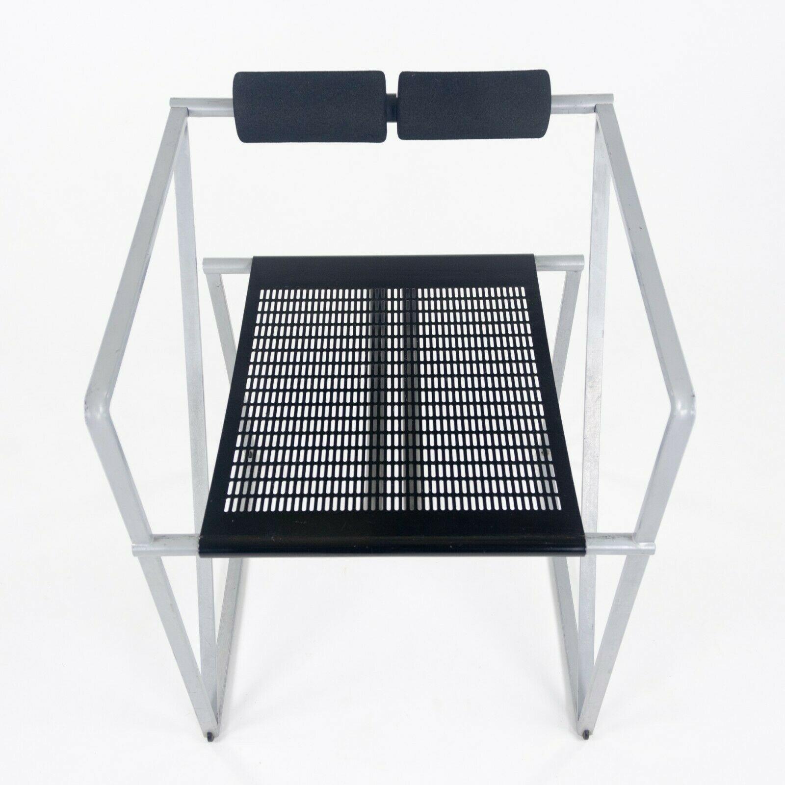 1980s Pair of Postmodern Mario Botta for Alias Seconda Chairs with Arms in Gray For Sale 2
