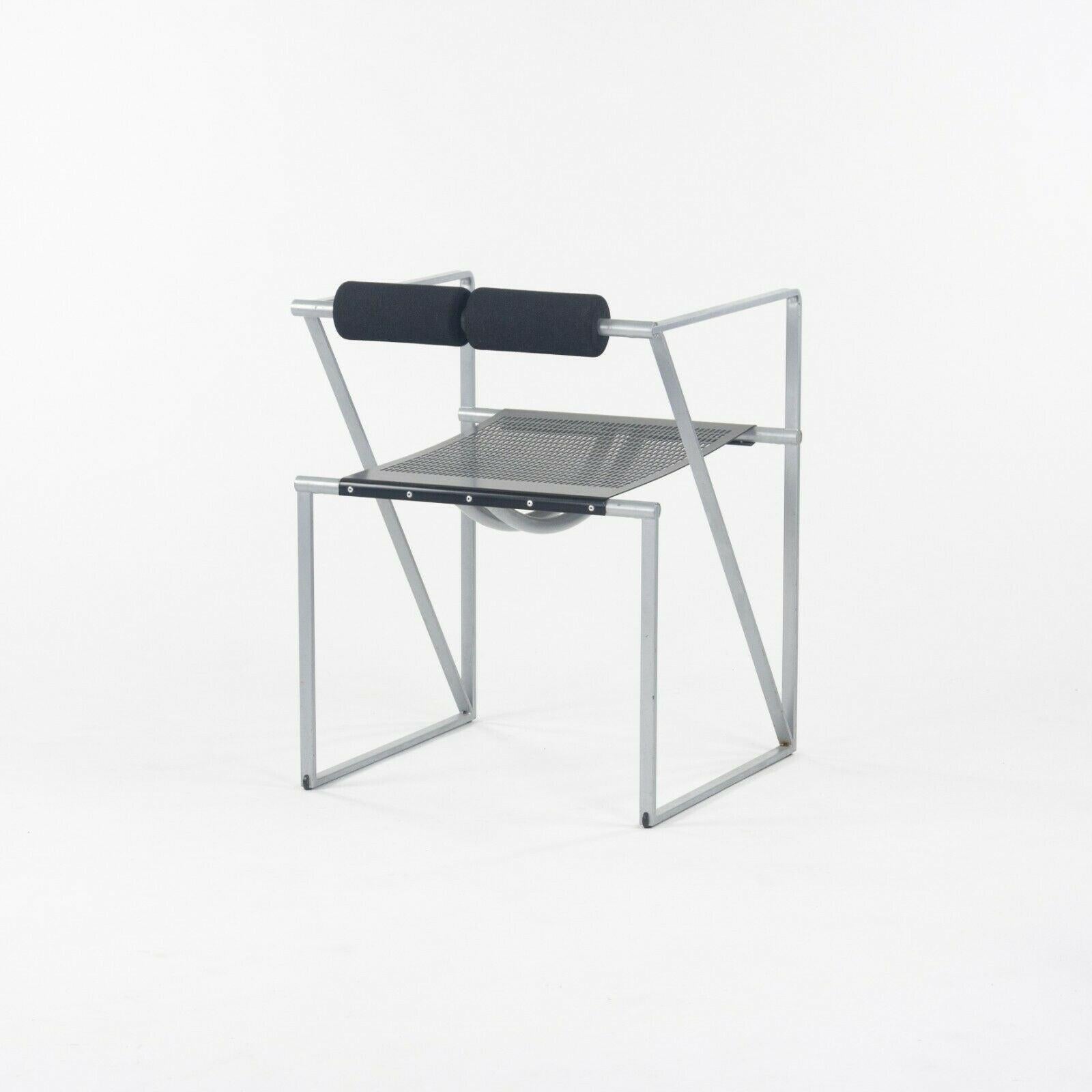 Modern 1980s Pair of Postmodern Mario Botta for Alias Seconda Chairs with Arms in Gray For Sale
