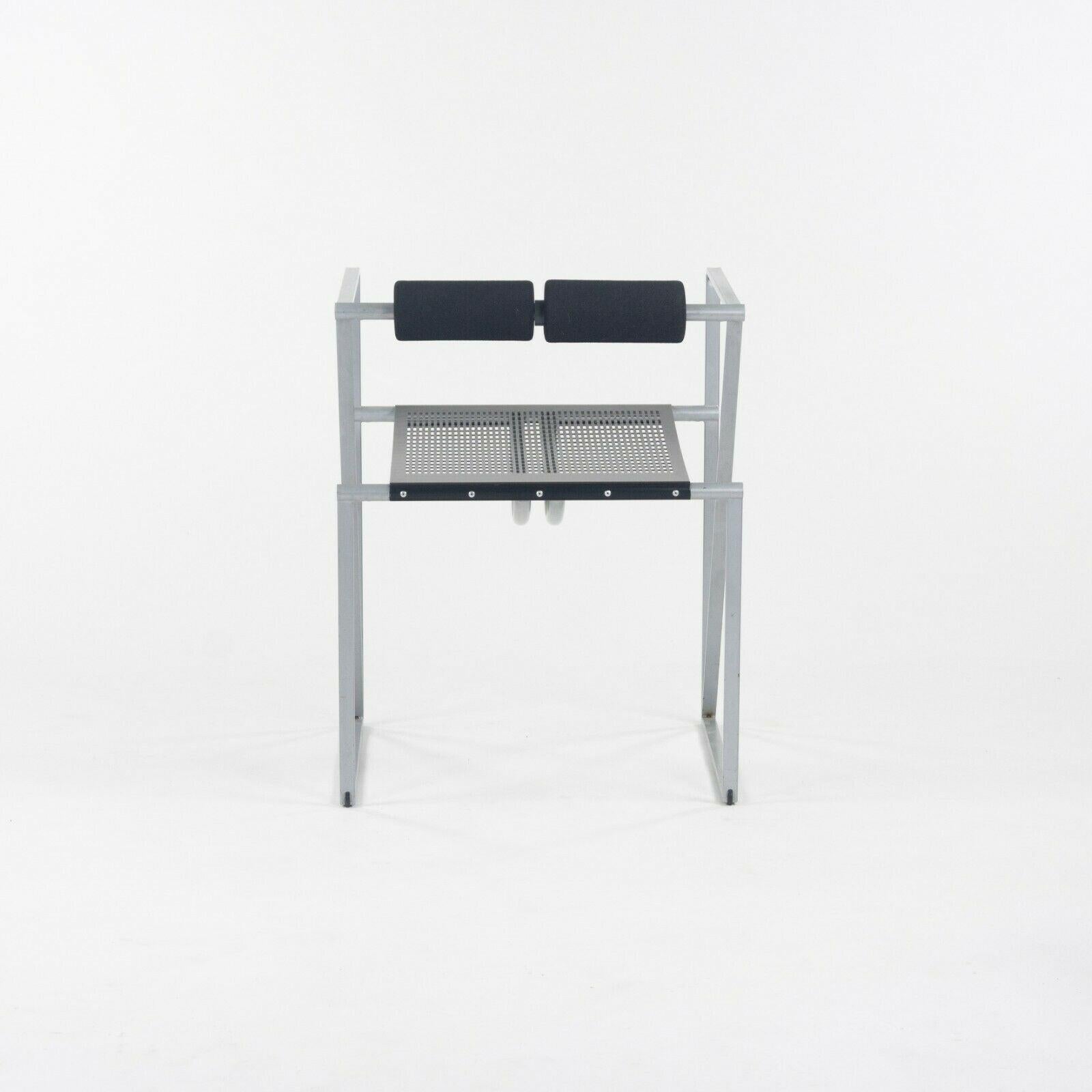 Italian 1980s Pair of Postmodern Mario Botta for Alias Seconda Chairs with Arms in Gray For Sale