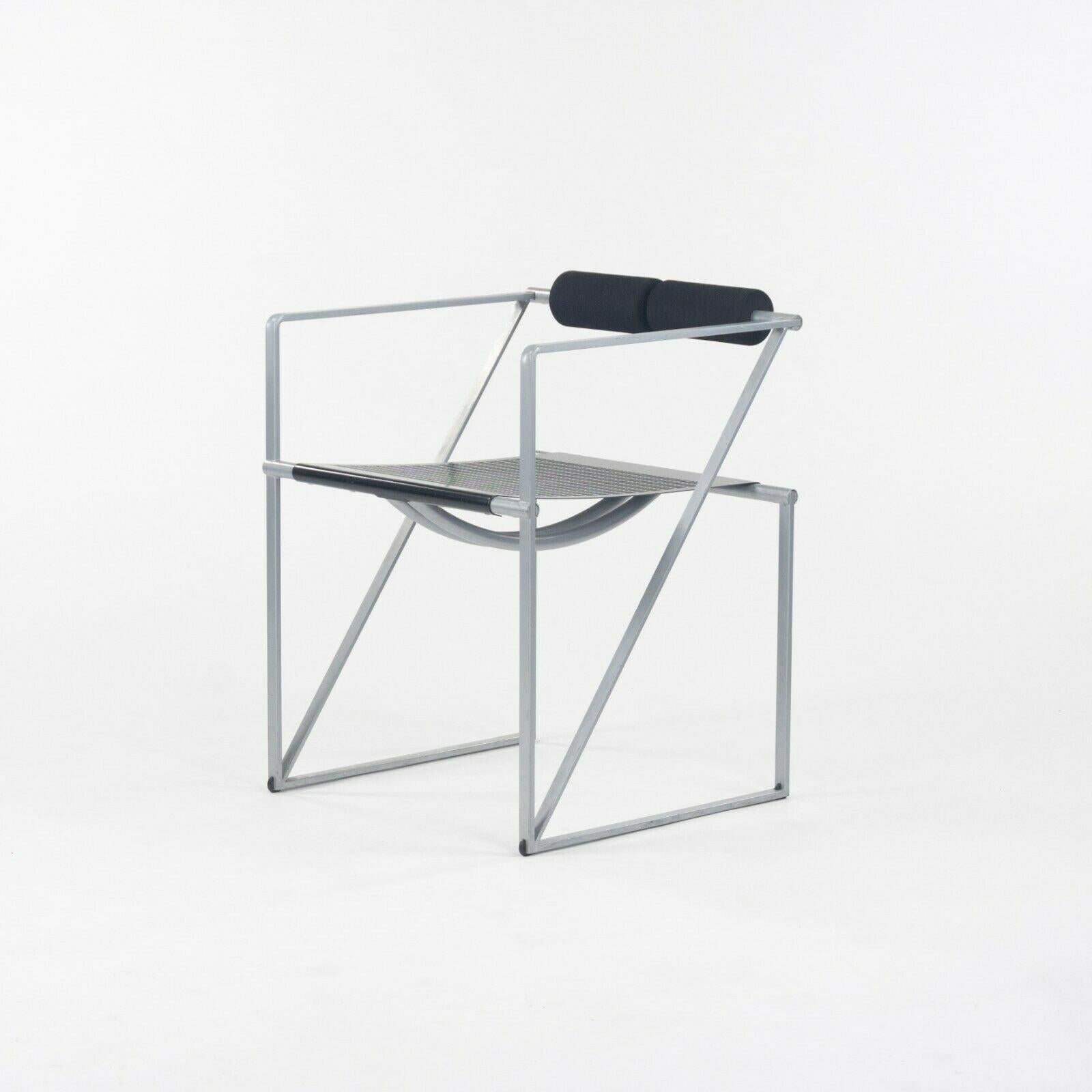 Metal 1980s Pair of Postmodern Mario Botta for Alias Seconda Chairs with Arms in Gray For Sale