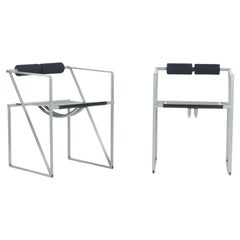Used 1980s Pair of Postmodern Mario Botta for Alias Seconda Chairs with Arms in Gray