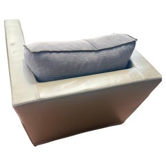 1980's Pair of Leather Italian Postmodern Lounge armchairs by Molteni & Co