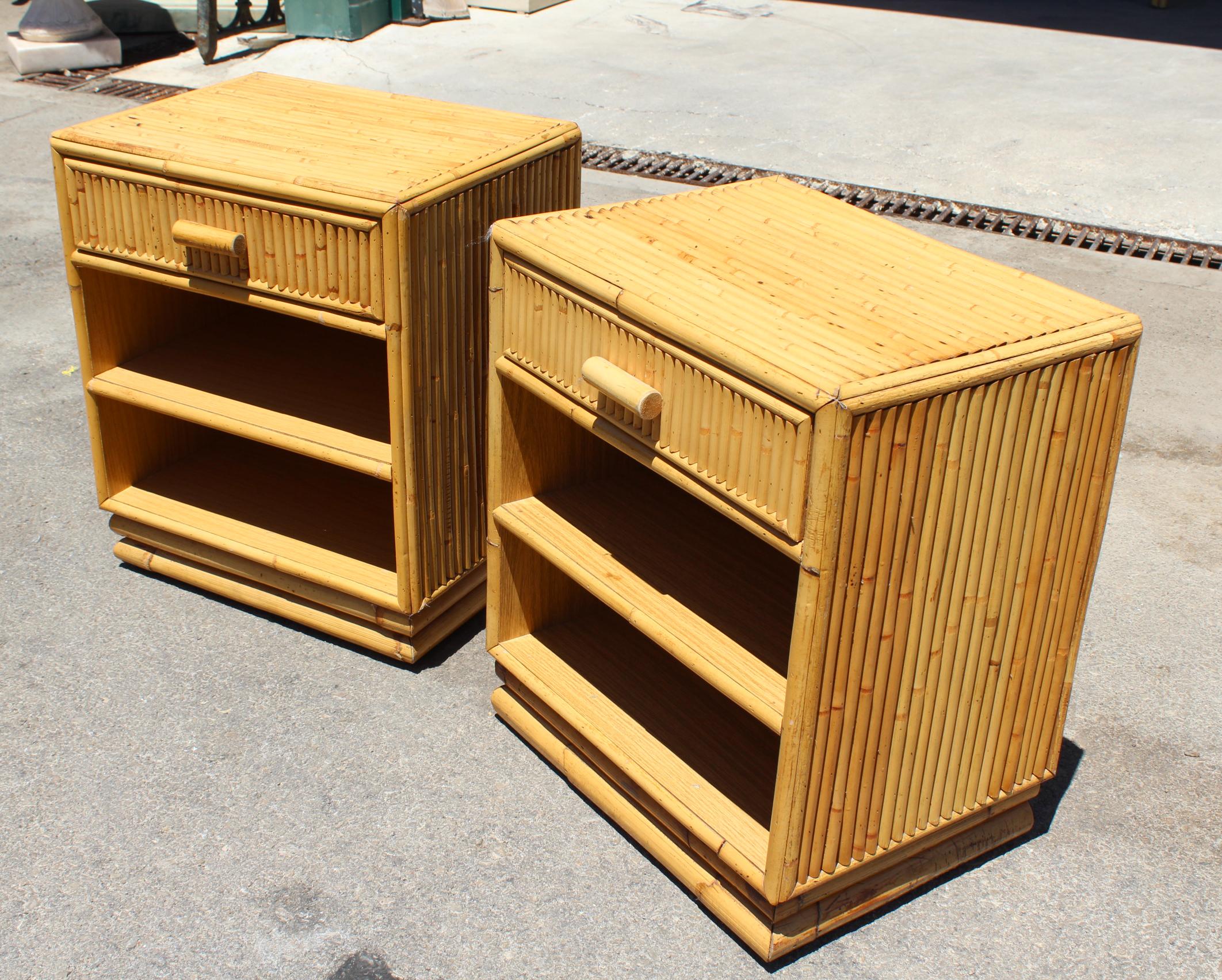 rattan bed side table